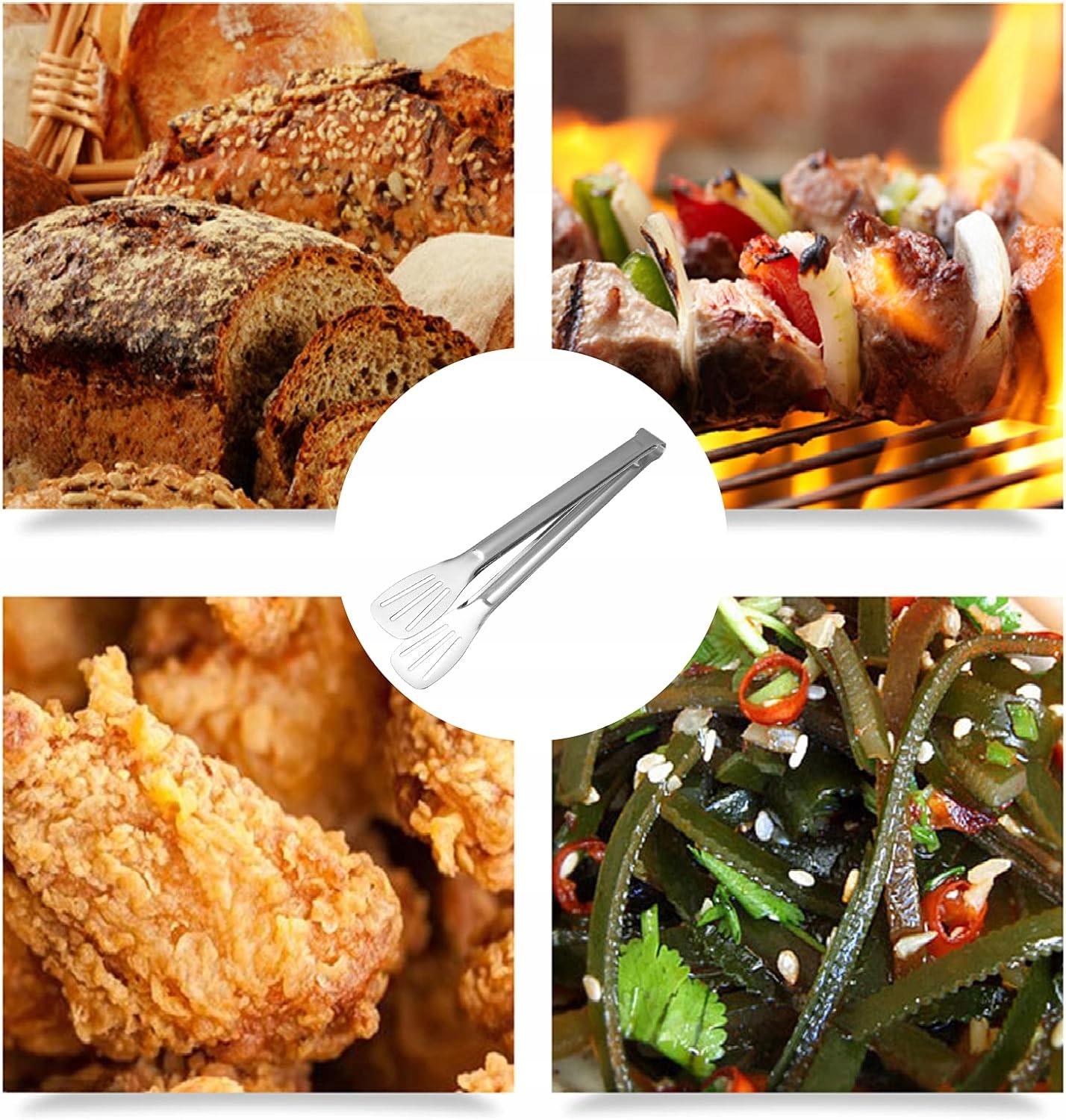 SZCZYPCE KUCHENNE METALOWE ŁAPKI DO GRILLA SAŁATEK MIĘSA STAL UNIWERSALNE Kod producenta R2022314015