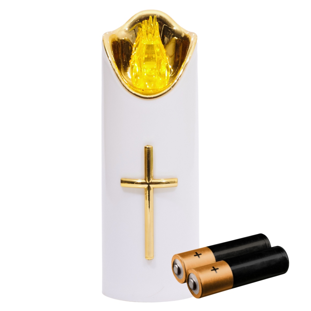 ŚWIECA WALEC LED ŚWIECZKA STOŁOWA BIAŁA 15 CM ŚWIECZKA LED NA BATERIE