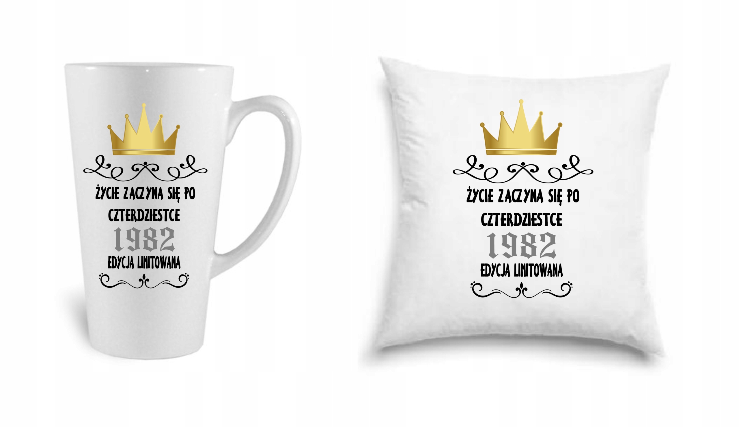

Kubek latte poduszka 40-te urodziny