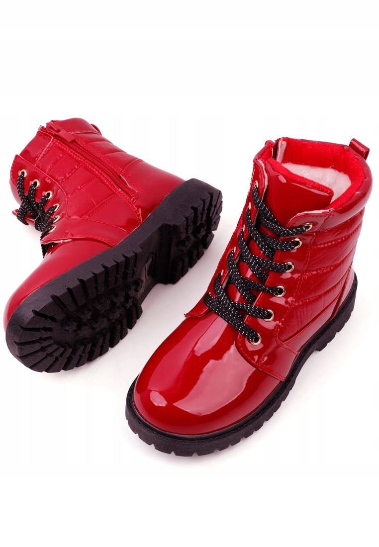 Traperki botki ocieplane zimowe 4 r.29 Czerwony Marka Inna marka