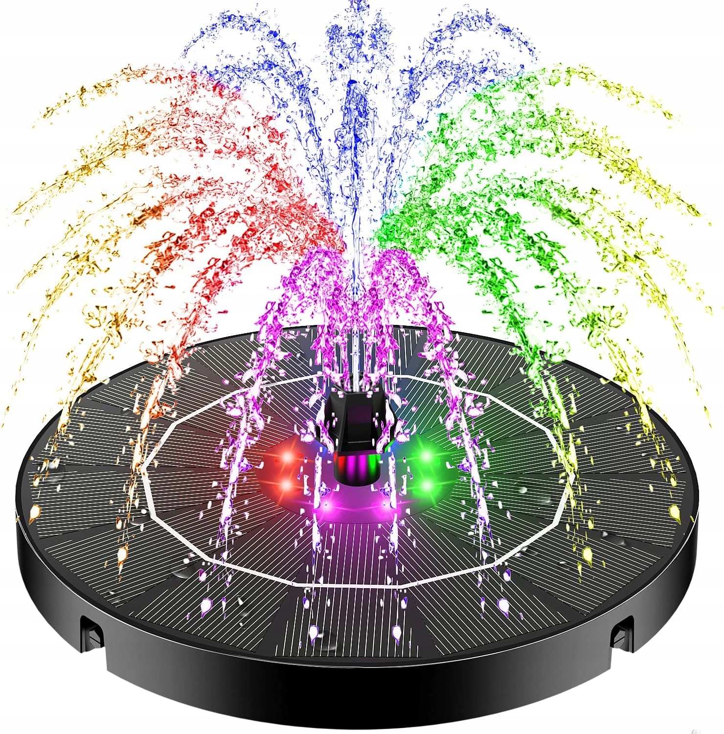SZMP LED Solarowa Fontanna Ogrodowa 2200mAh Pompa Do Oczka Wodnego — miniatura 7