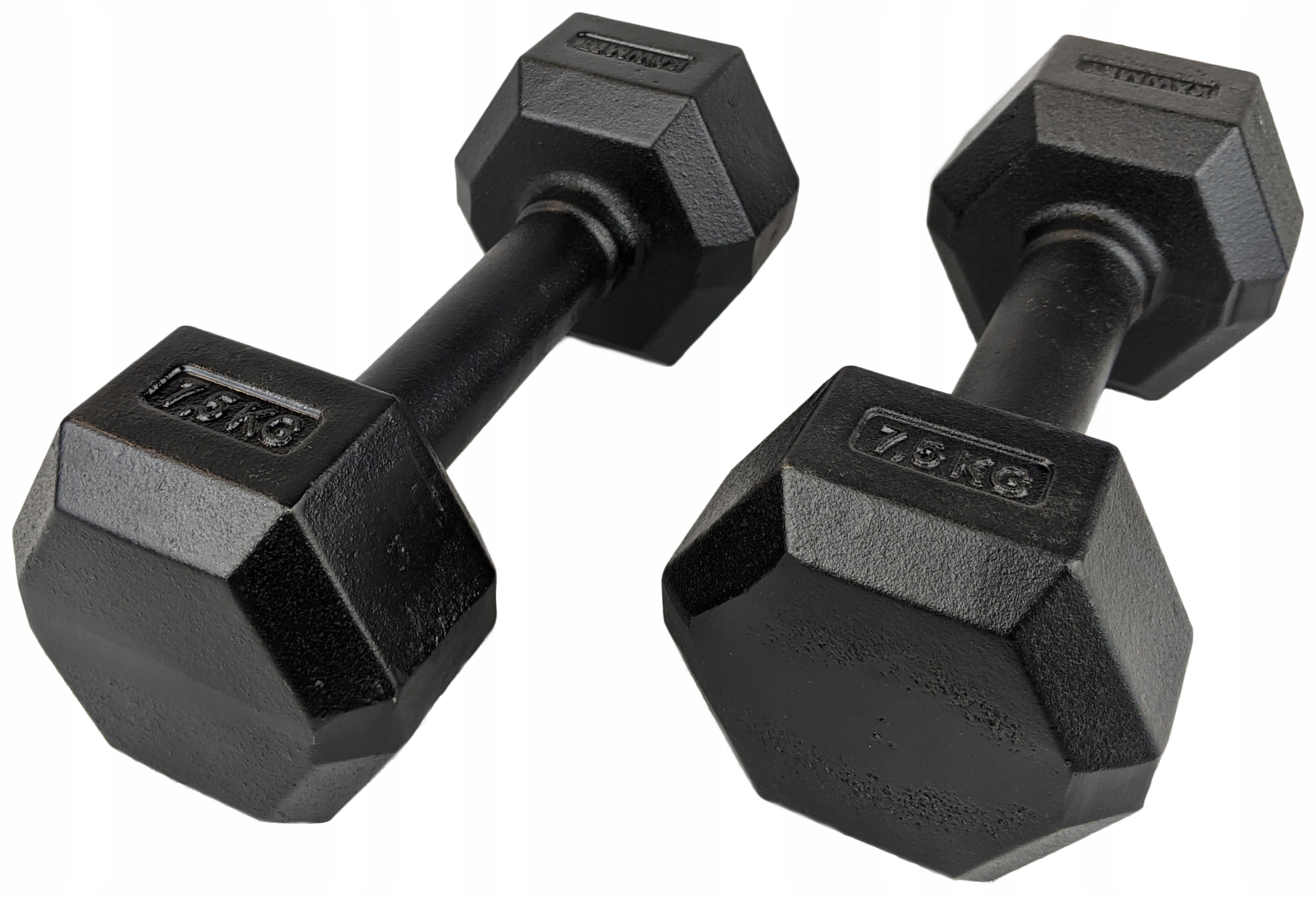 

Hantle żeliwne Hex hexagonalne Kawmet 2x7,5kg