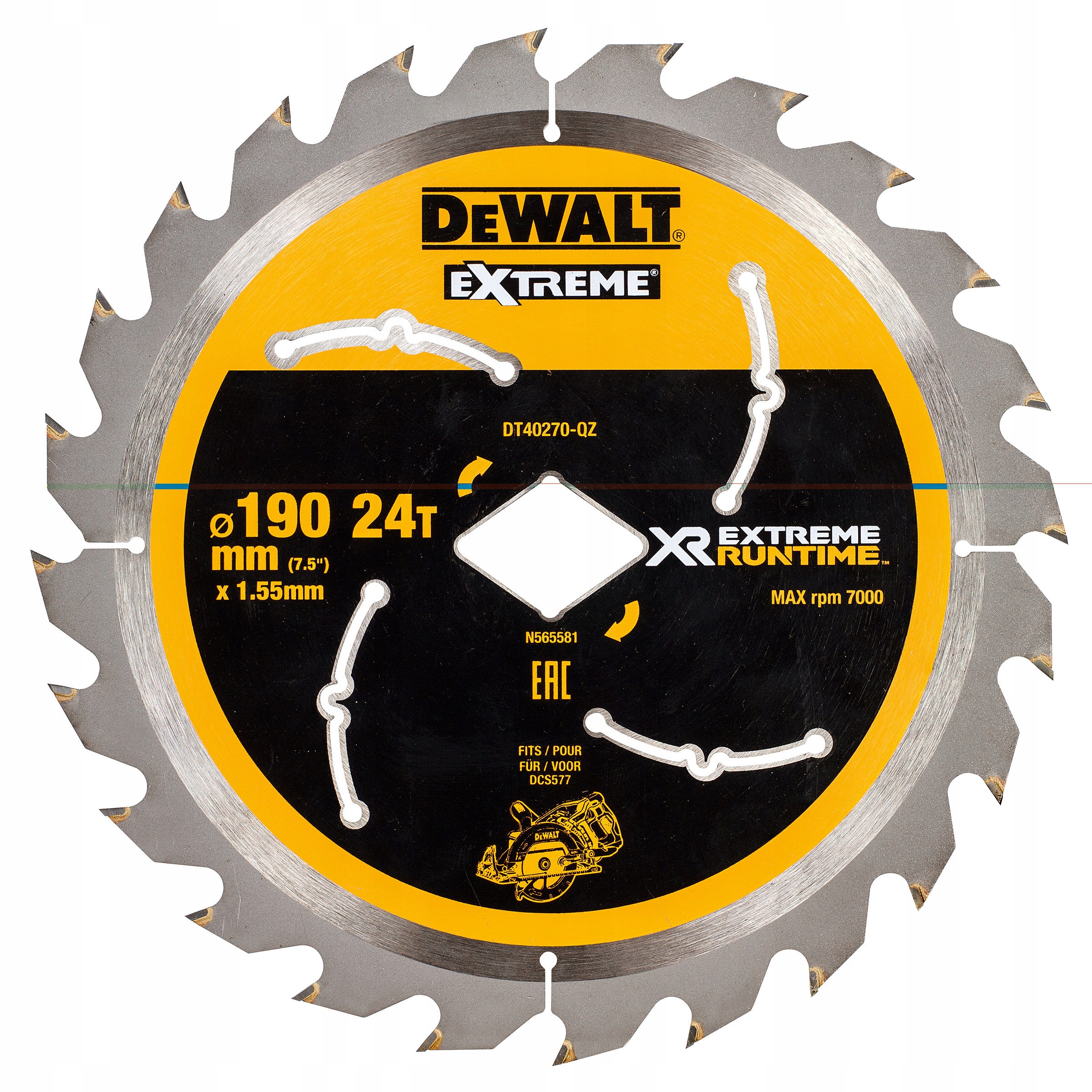 

Piła tarczowa 190x 24zęby do DCS577 DeWalt DT40270