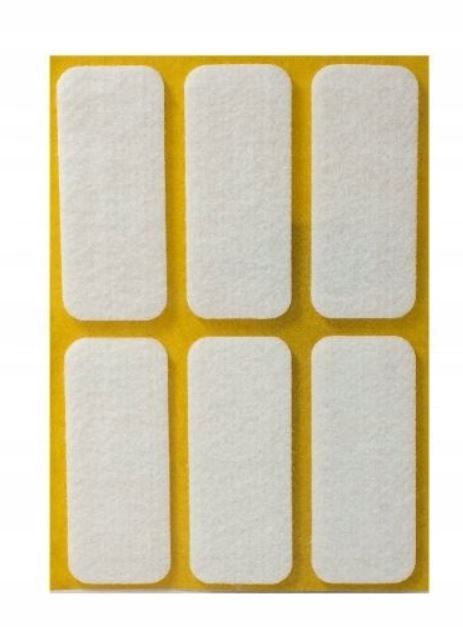 PODKŁADKA FILCOWA SAMOPRZYLEPNA 25x60 BIAŁA PODKŁADKI FILCOWE 6szt
