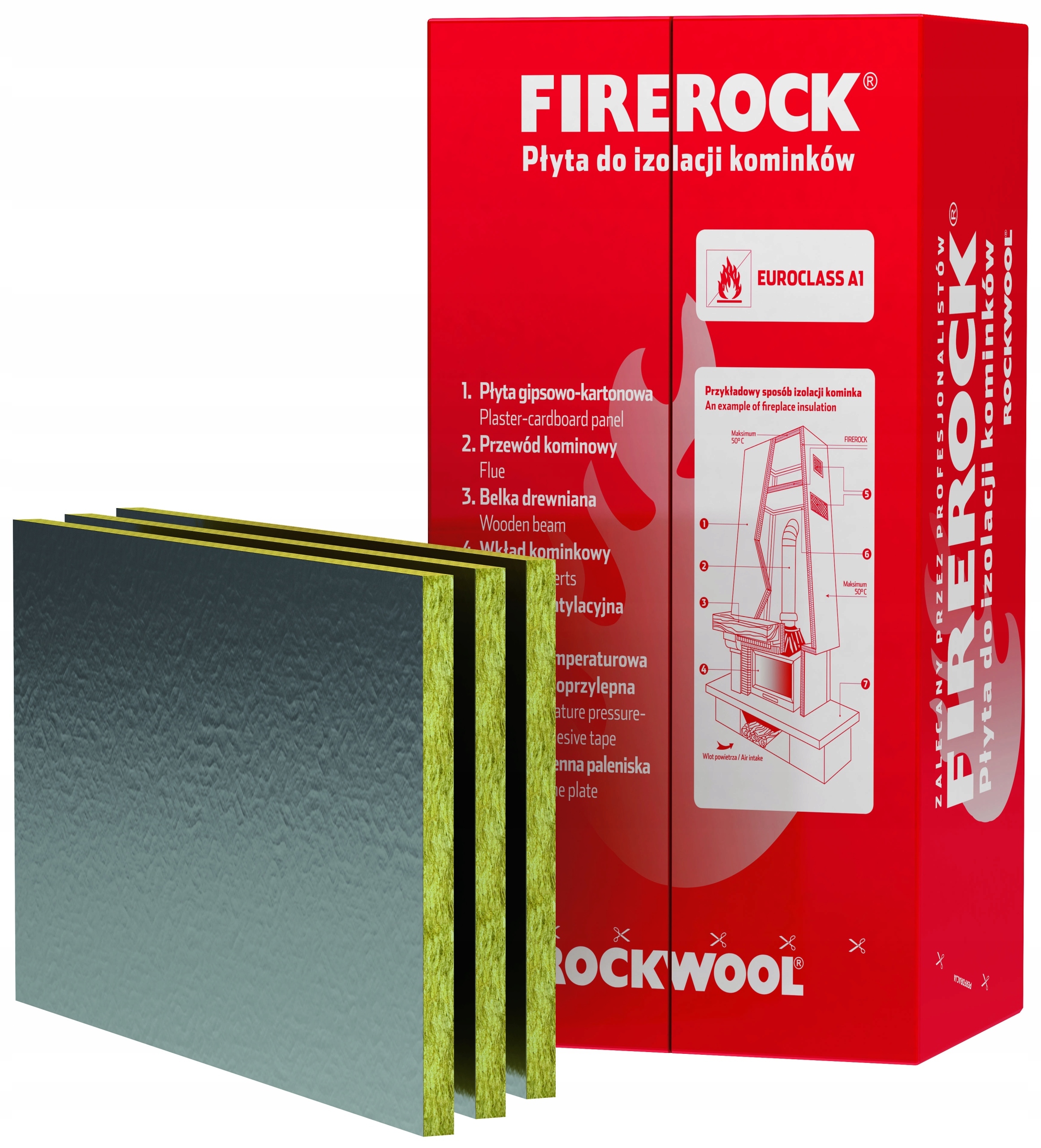 

Płyta kominkowa Rockwool Firerock 30mm 6m² wełna