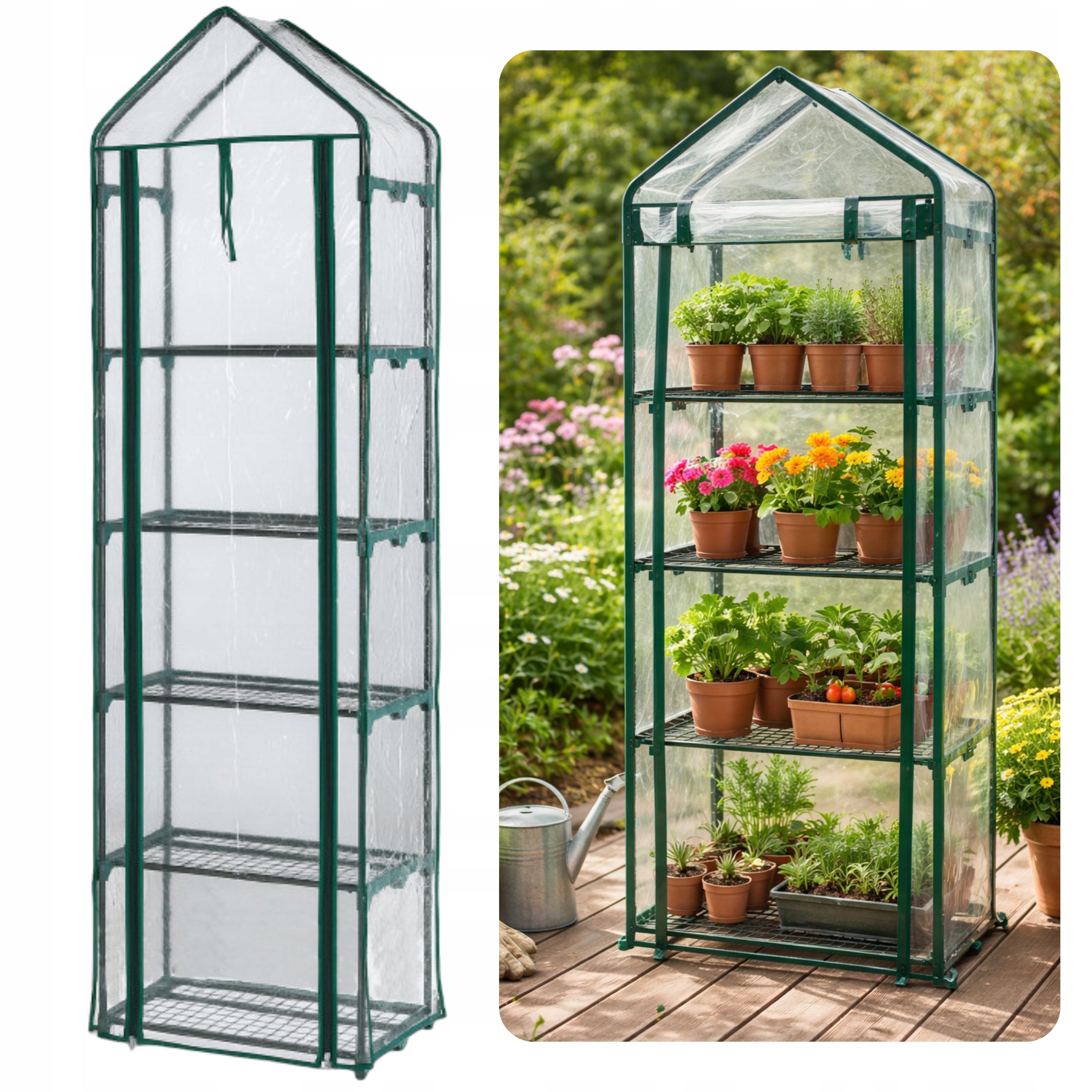 Mini domácí skleník na balkon 5 polic tunel 190x69x49 zeleninový