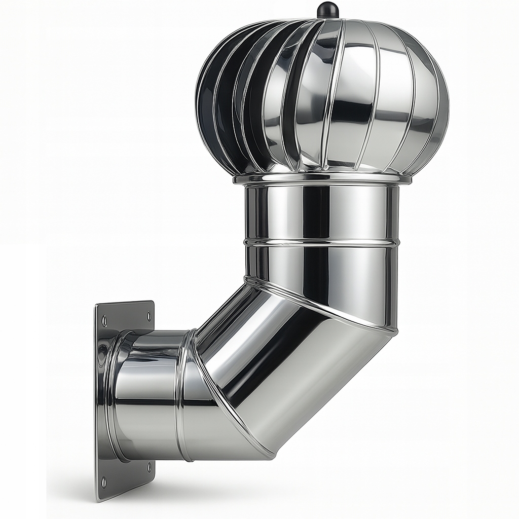 Kula Kwasoodporna Z Kolanem 90ST Boczny Montaż Do Komina Fi 150