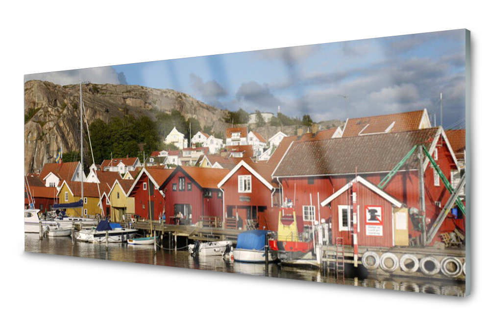 

Panel szklany do kuchni Miasto Płytka 125x50