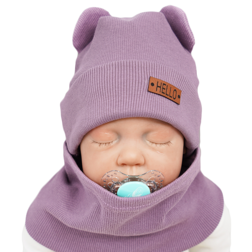 

Bakłażan Komplet Bear czapka komin 40-42 Hello