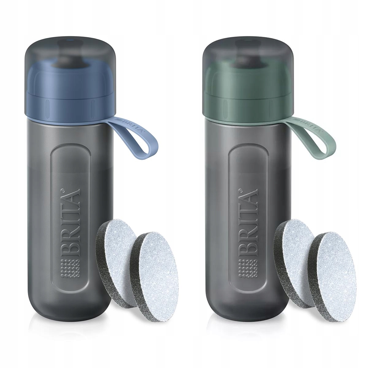 Brita butelki filtrujące Active niebieska i zielona 4 filtry MicroDisc