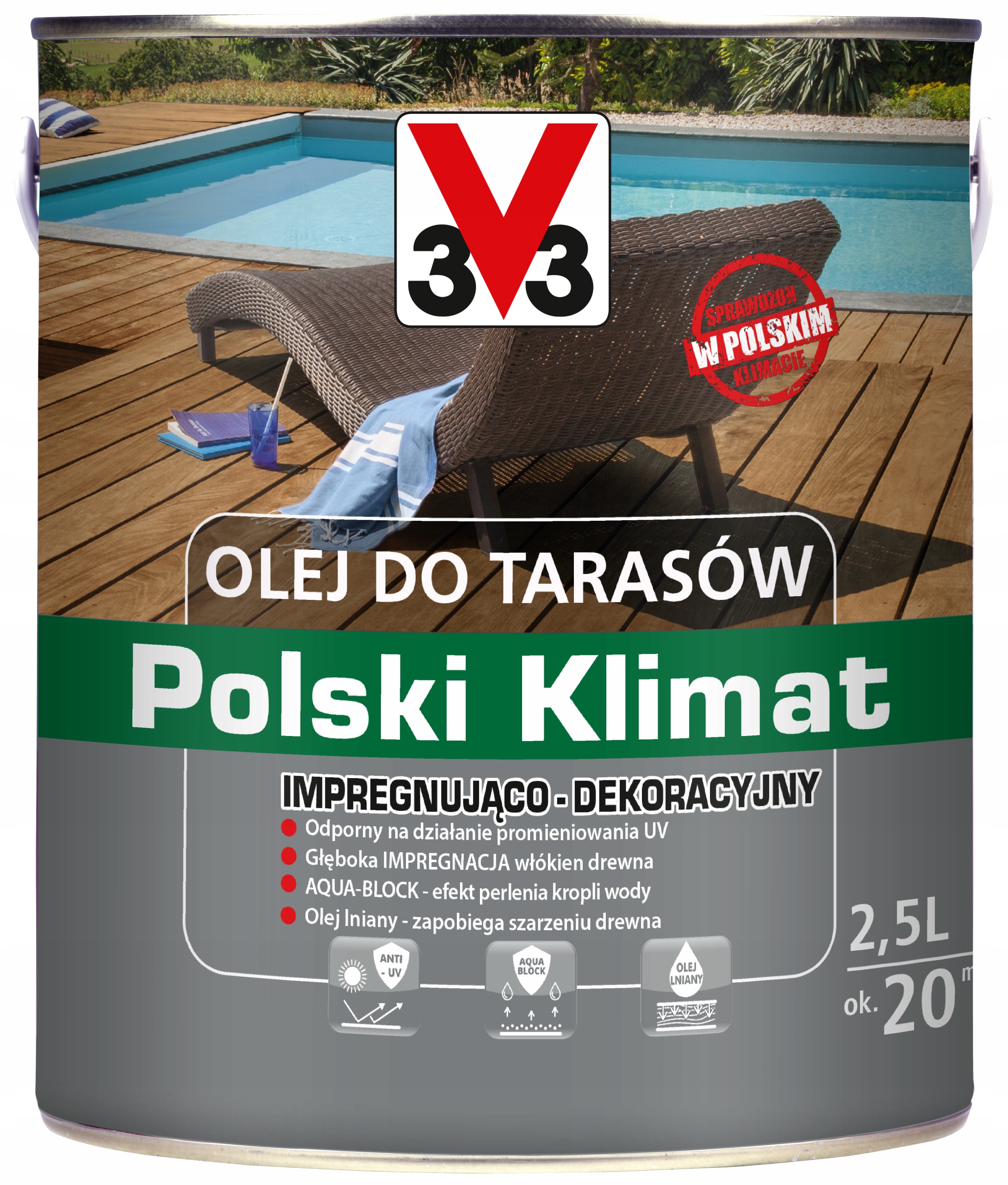 V33 Olej do tarasów POLSKI KLIMAT PALISANDER 2,5L