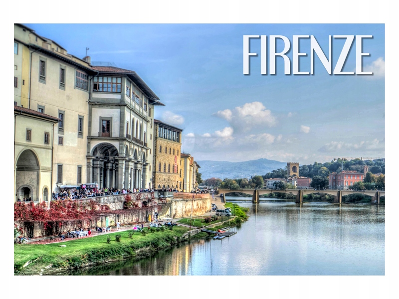 

Florencja Rzeka Arno Widok Magnes na lodówkę