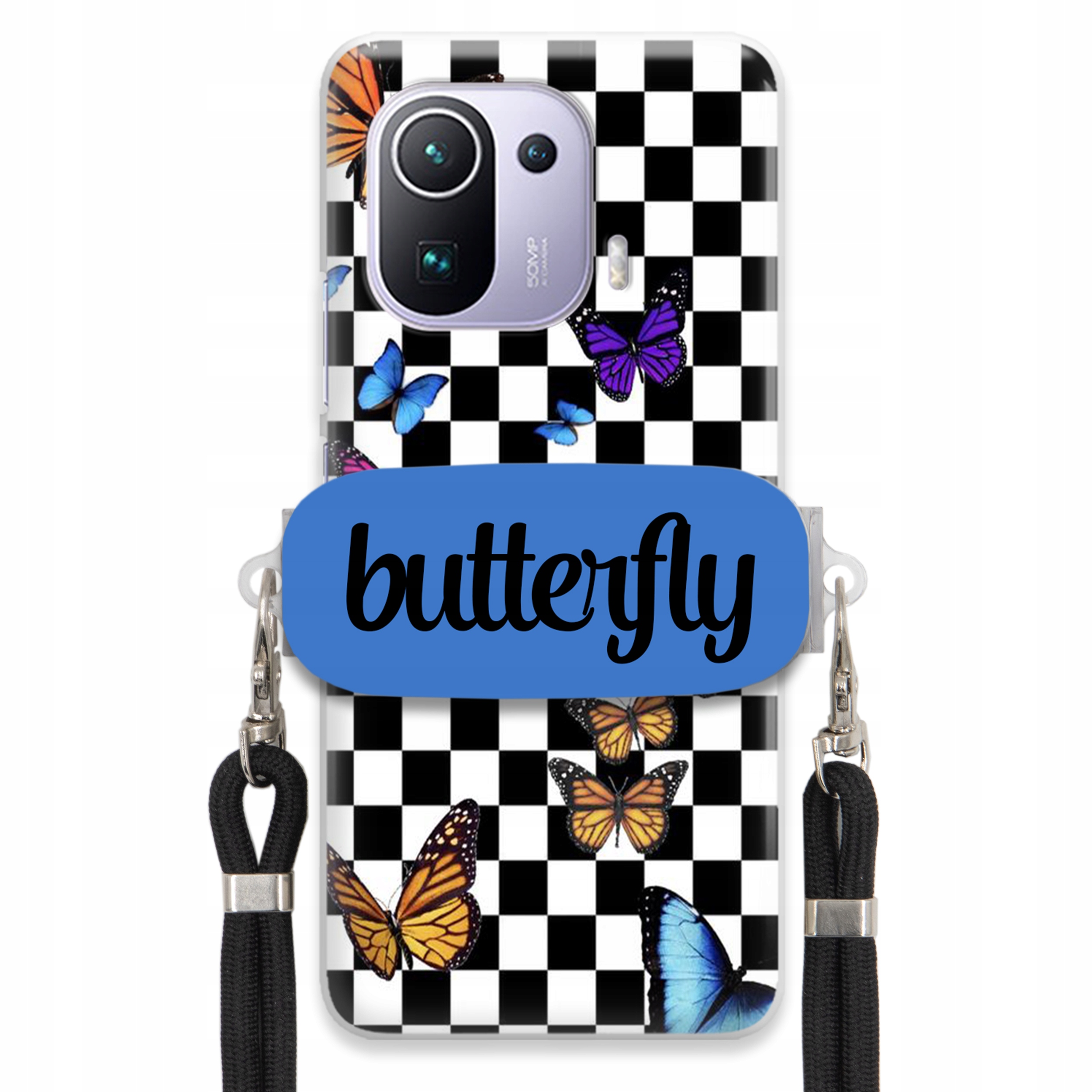 Puzdro Pre Xiaomi Mi 11 Pro Case Držiak Obdĺžnikový Smyč Butterfly Motýle