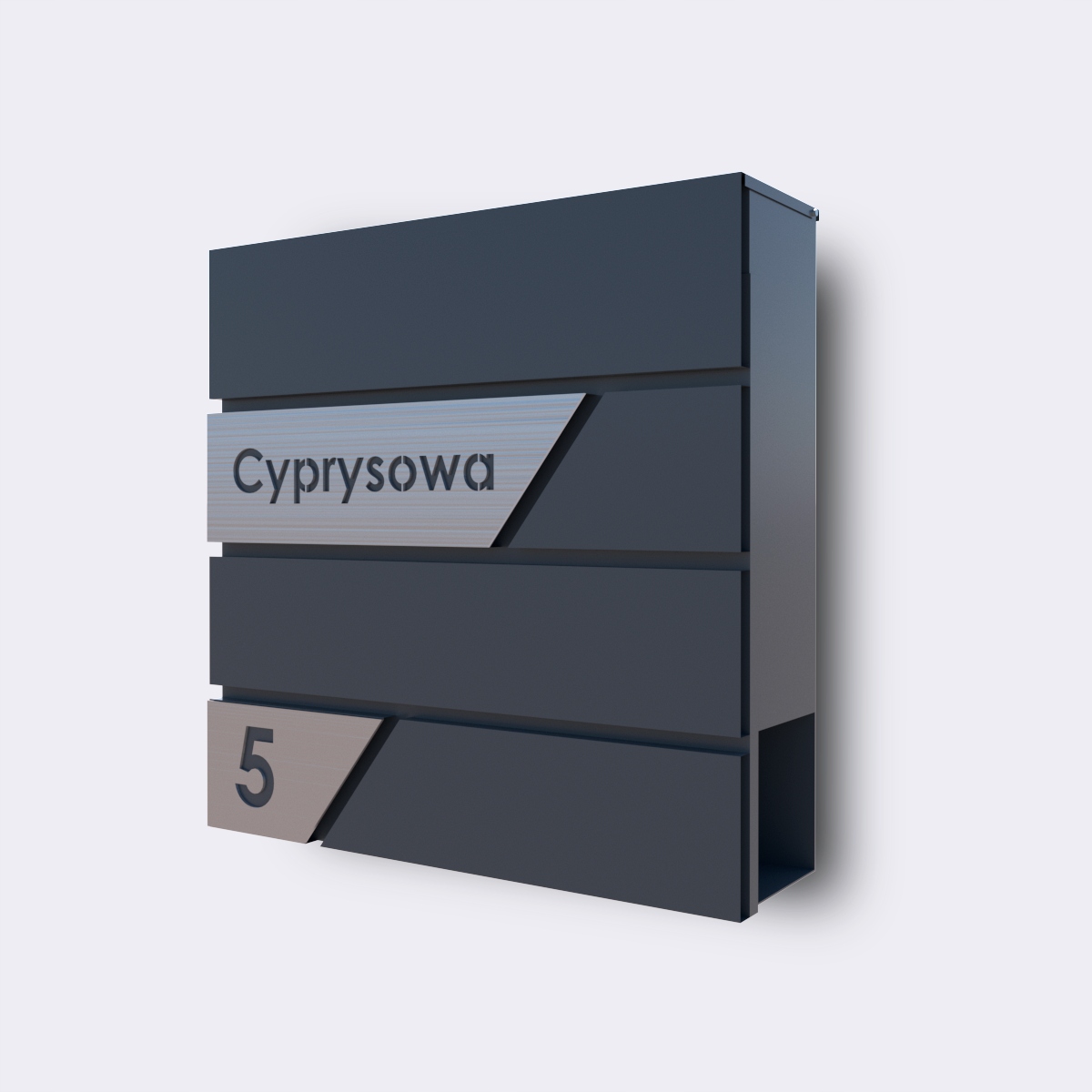 Poštovní Schránka S Adresou (tabulka nerezová ocel), Antracit, vzor Lux