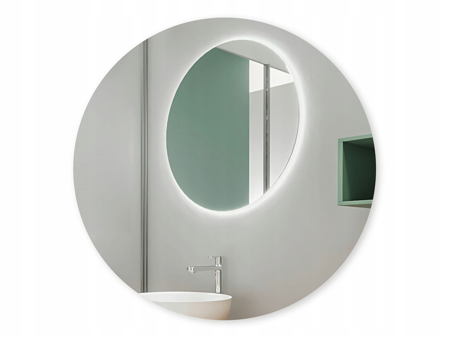 LUSTRO LED OKRĄGŁE PODŚWIETLANE ŁAZIENKOWE Fi: 60cm