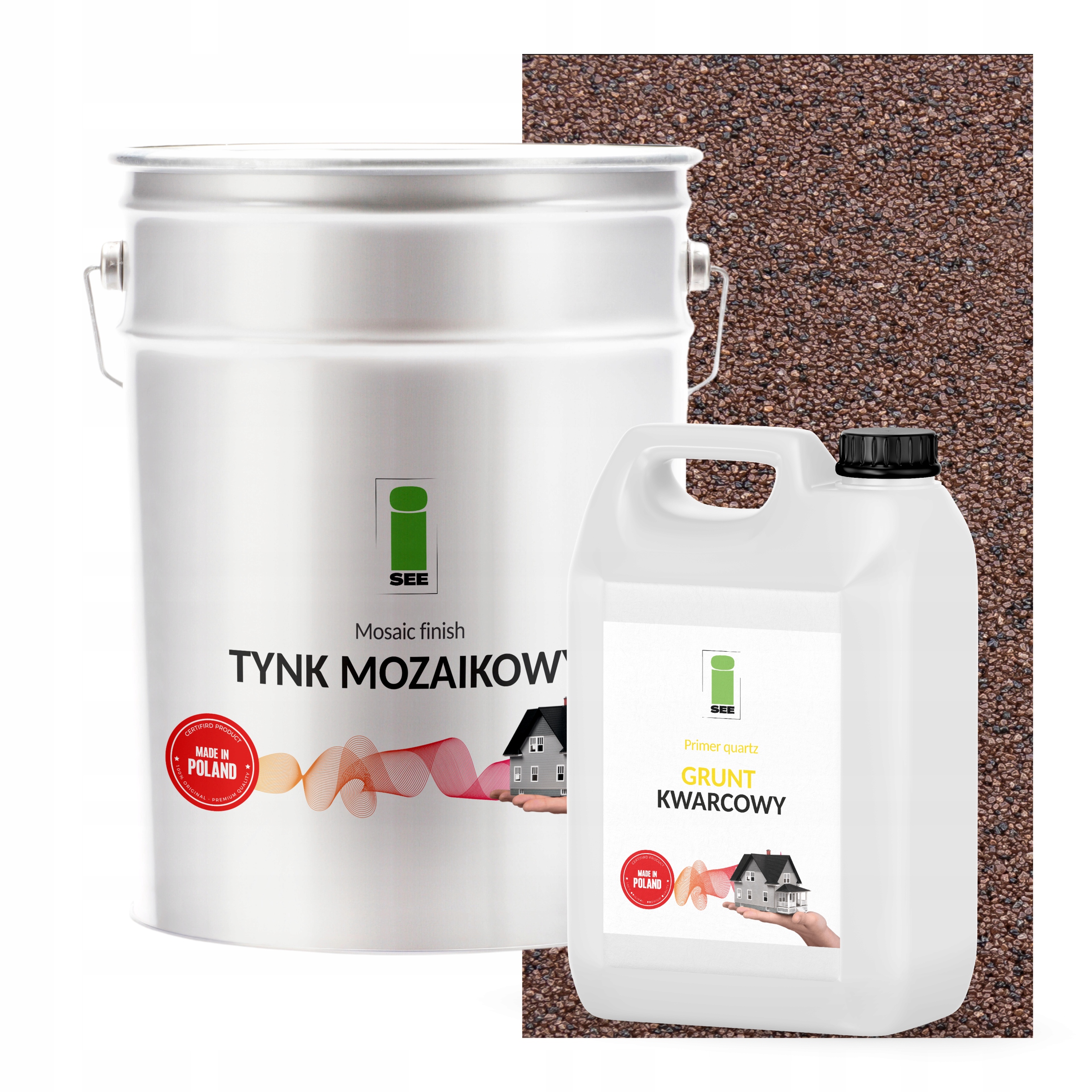 Mozaiková Omítka Hnědá Tmavá 25 kg Barevná Půda Set Na 6,6 m2