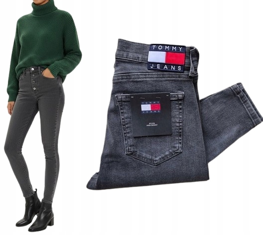 Dámské skinny kalhoty Tommy Hilfiger s vysokým pasem, velikost 24/28, velikost 2XS