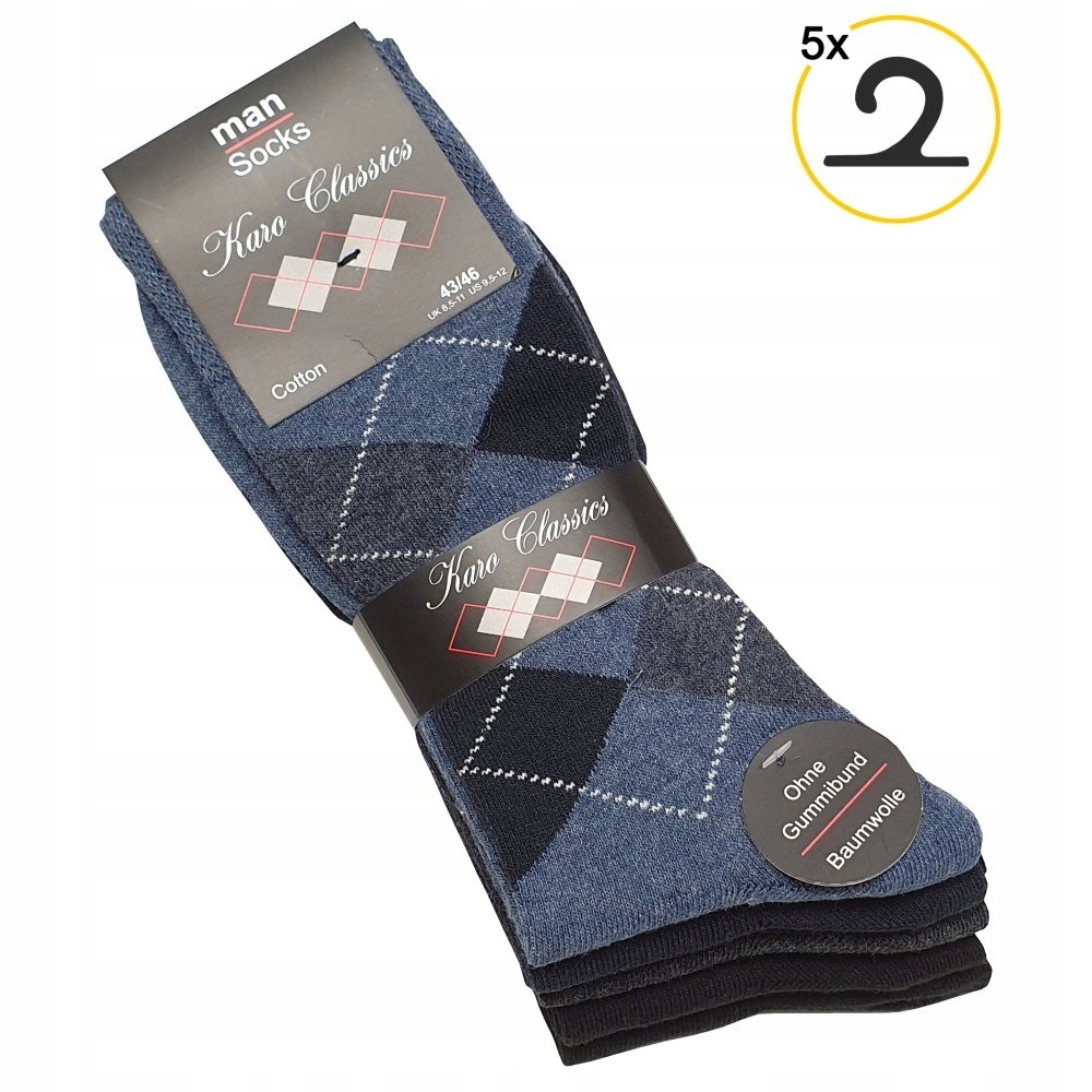 Skarpety casual garnitur KARO zestaw 5 par 43/46 Marka inna