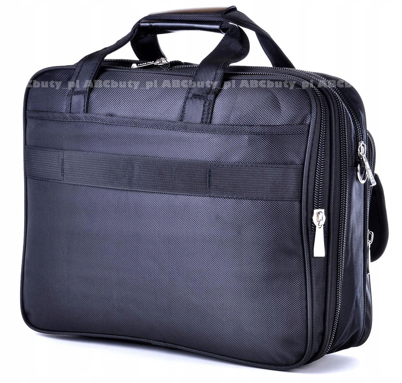 G1-10 CZARNA TORBA MĘSKA NA RAMIĘ LAPTOPA AKTÓWKA Kolor okuć srebrny