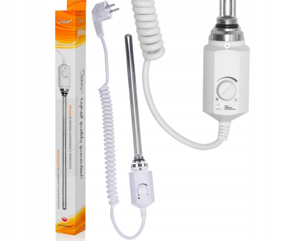 Ohřívač pro koupelnový radiátor 600W Elektrický Koupelnový s termostatem