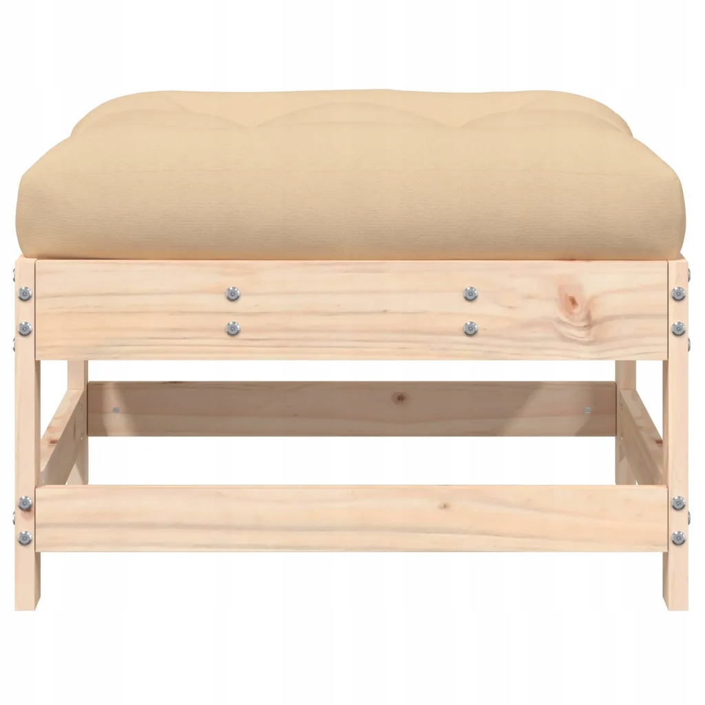 Podnóżek ogrodowy z poduszką, lite drewno sosno Marka VidaXL