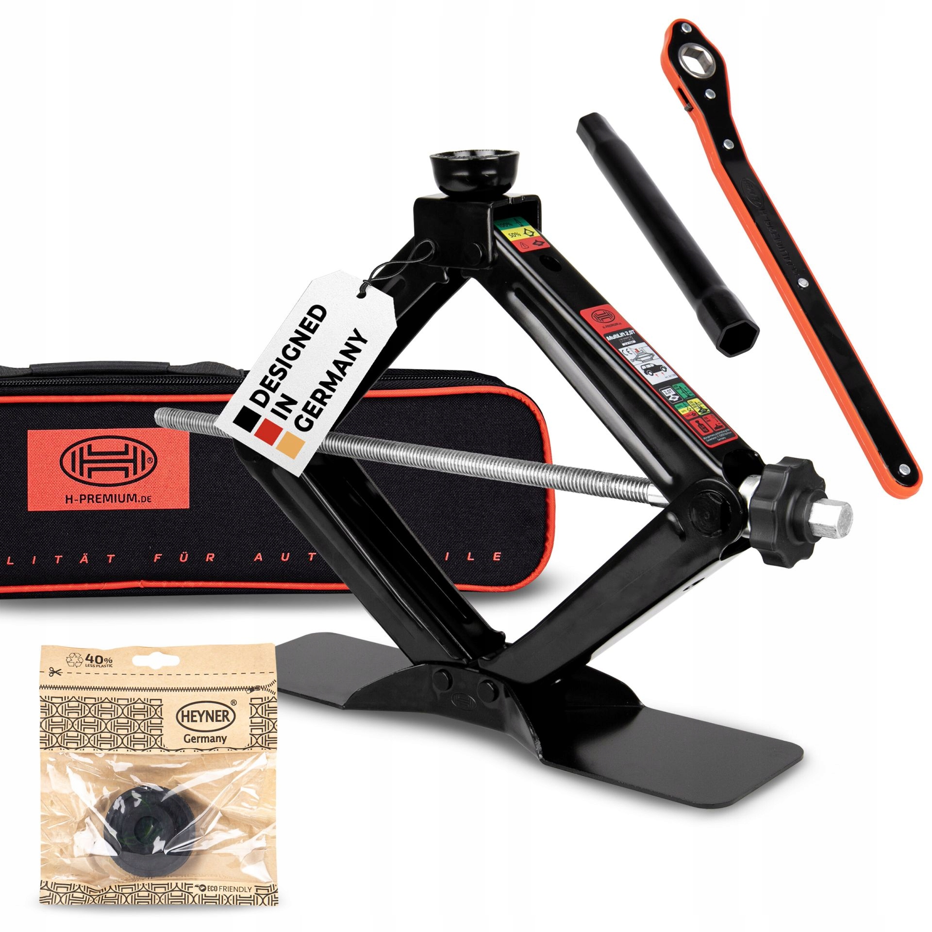 Podnośnik Heyner Tüv L Pro Black Edition 2,8T z wymienną gumą Torba