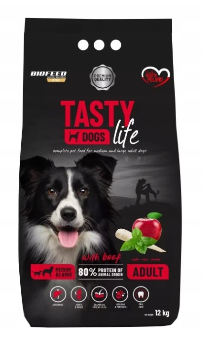 Levně Biofeed Tasty Dogs Life Adult M&L With Beef 12 Kg