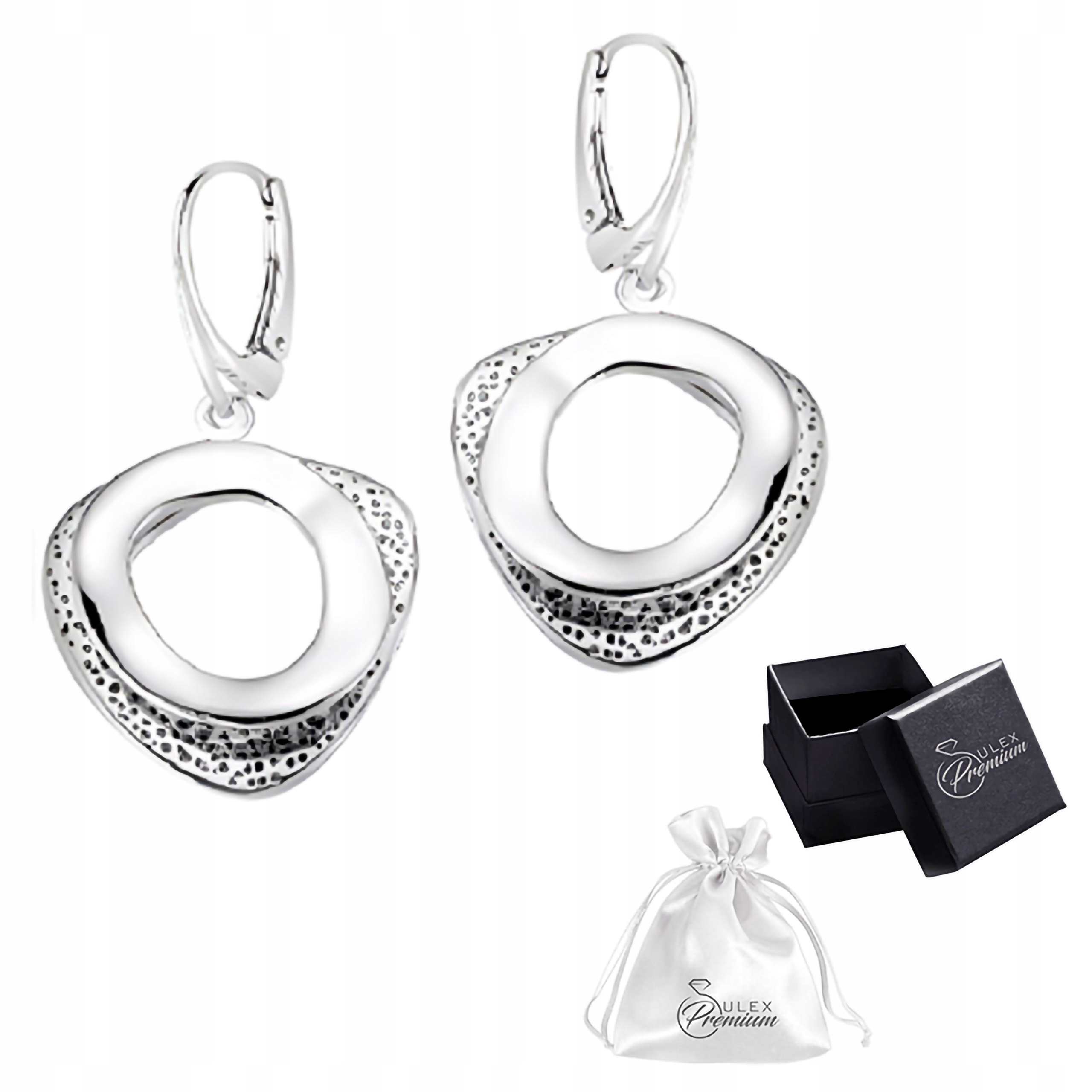 Náušnice stříbro ryzost 925 Elegantní leštěné Náušnice Závěsné Prostorové