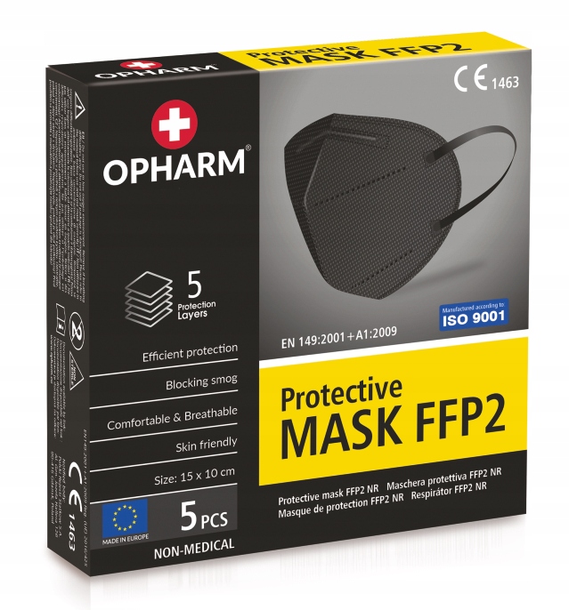 

Maska Ochronna Opharm FFP2 5 sztuk czarna zbiorcza