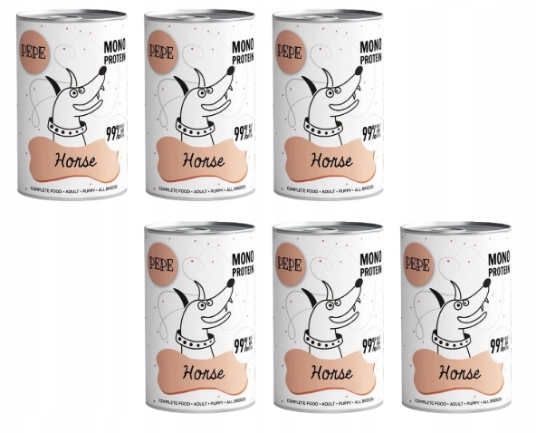 Paka Zwierzaka Pepe Mokra Karma dla Psa Koń 6x400g