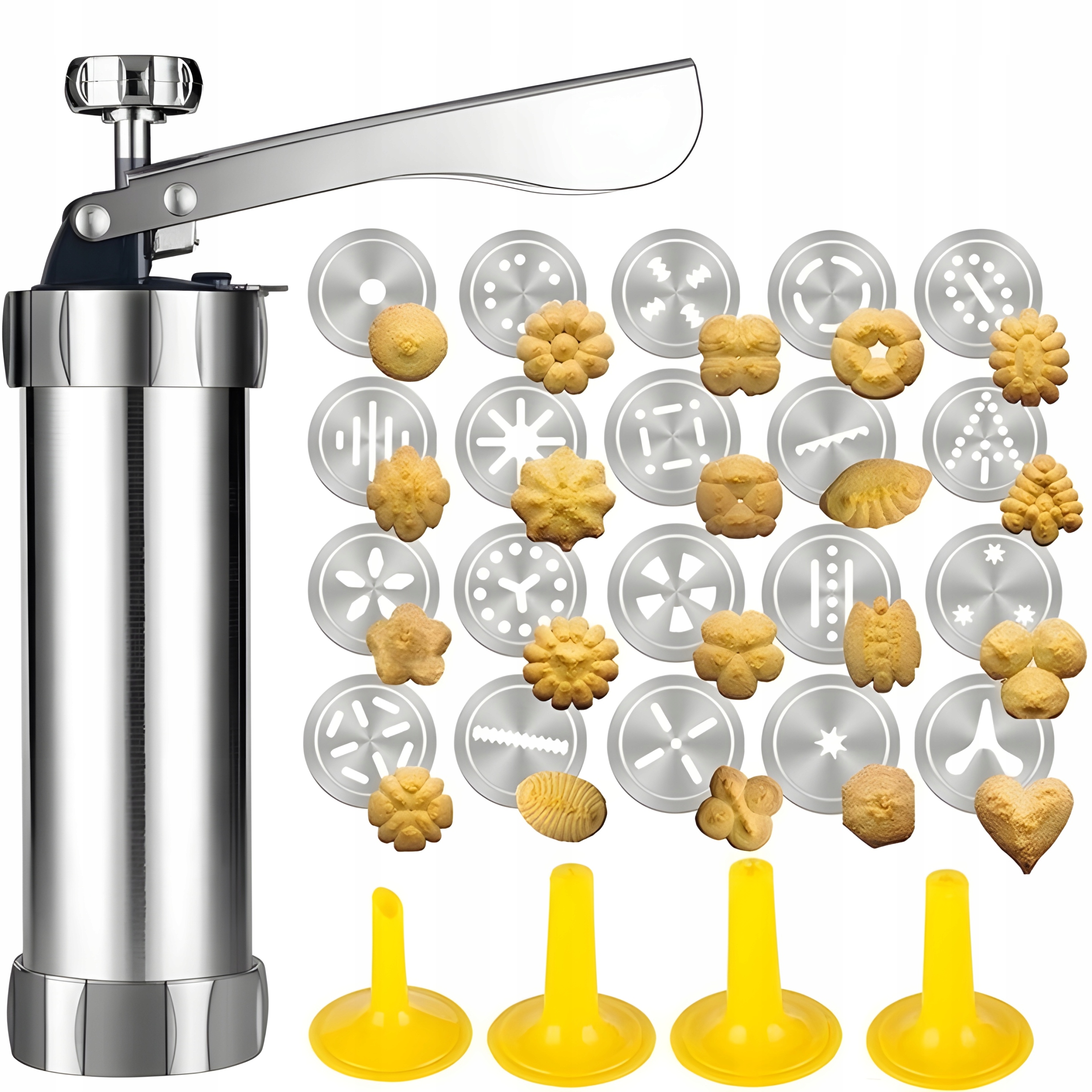 MASZYNKA PRASKA STALOWA DEKORATOR DO CIASTEK CIASTA TORTÓW Z KOŃCÓWKAMI