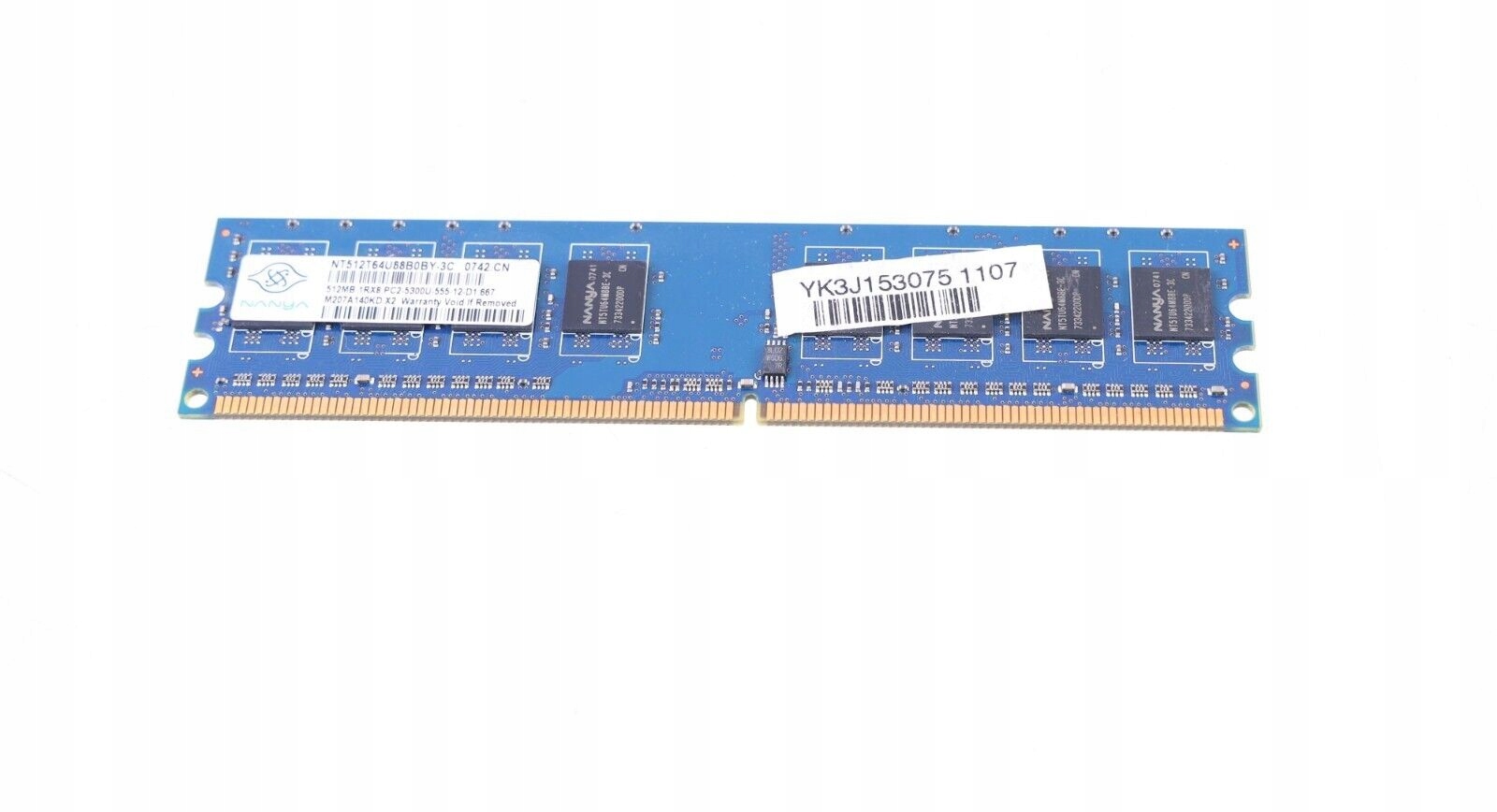 NANYA NT512T64U88B0BY-3C 512MB PC2-5300U-555-12-D1
