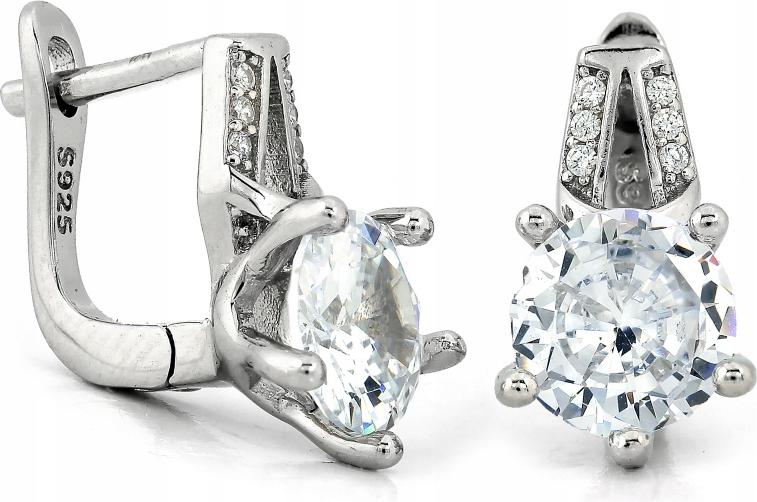 Stříbrné náušnice 925 na anglickém zapínání zdobené zirkonem pro ženy