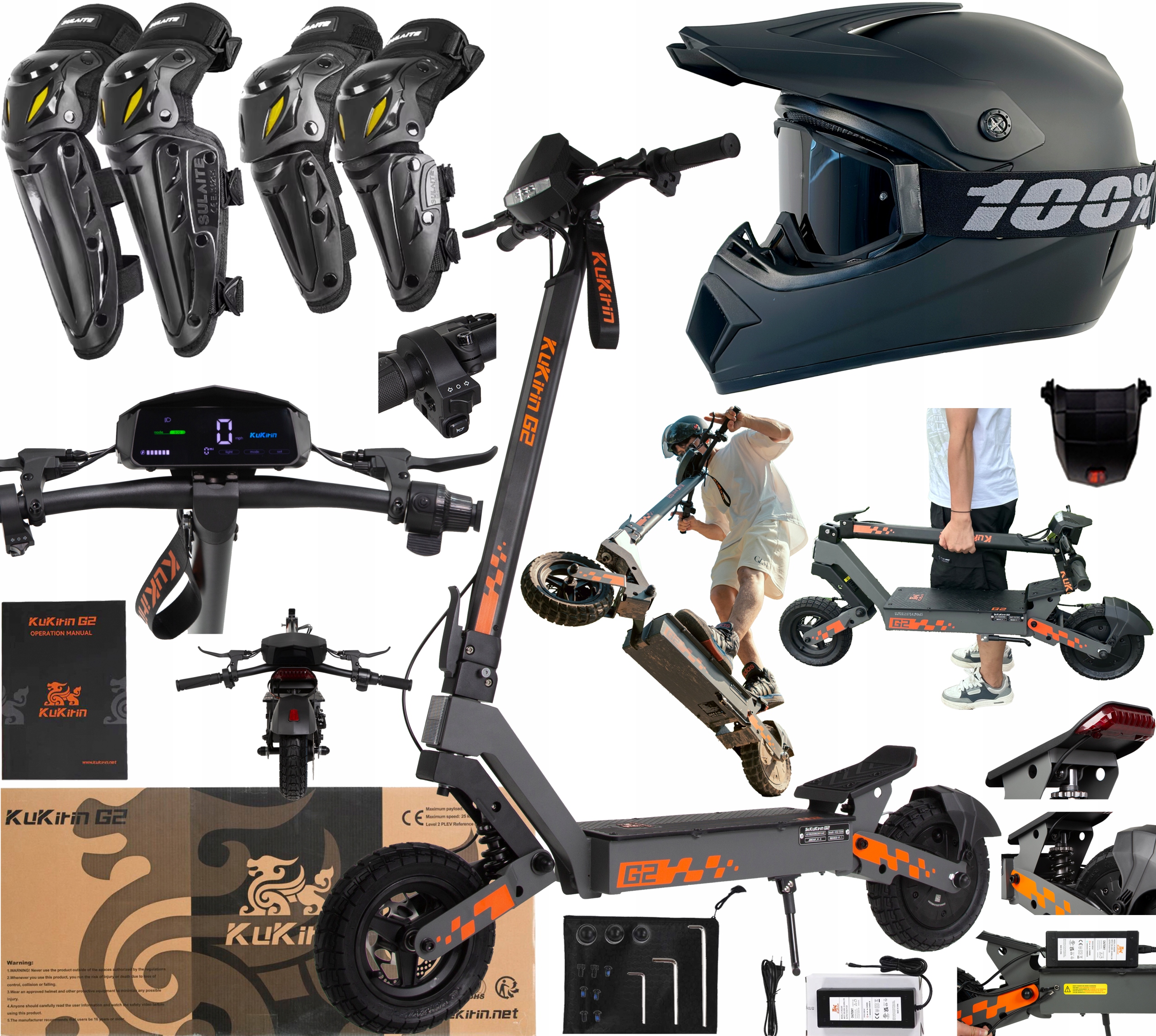 2026 KuKirin G2 Pojazdy elektryczne 48V 15Ah 800W 45KM/H 55KM 10" +Prezent