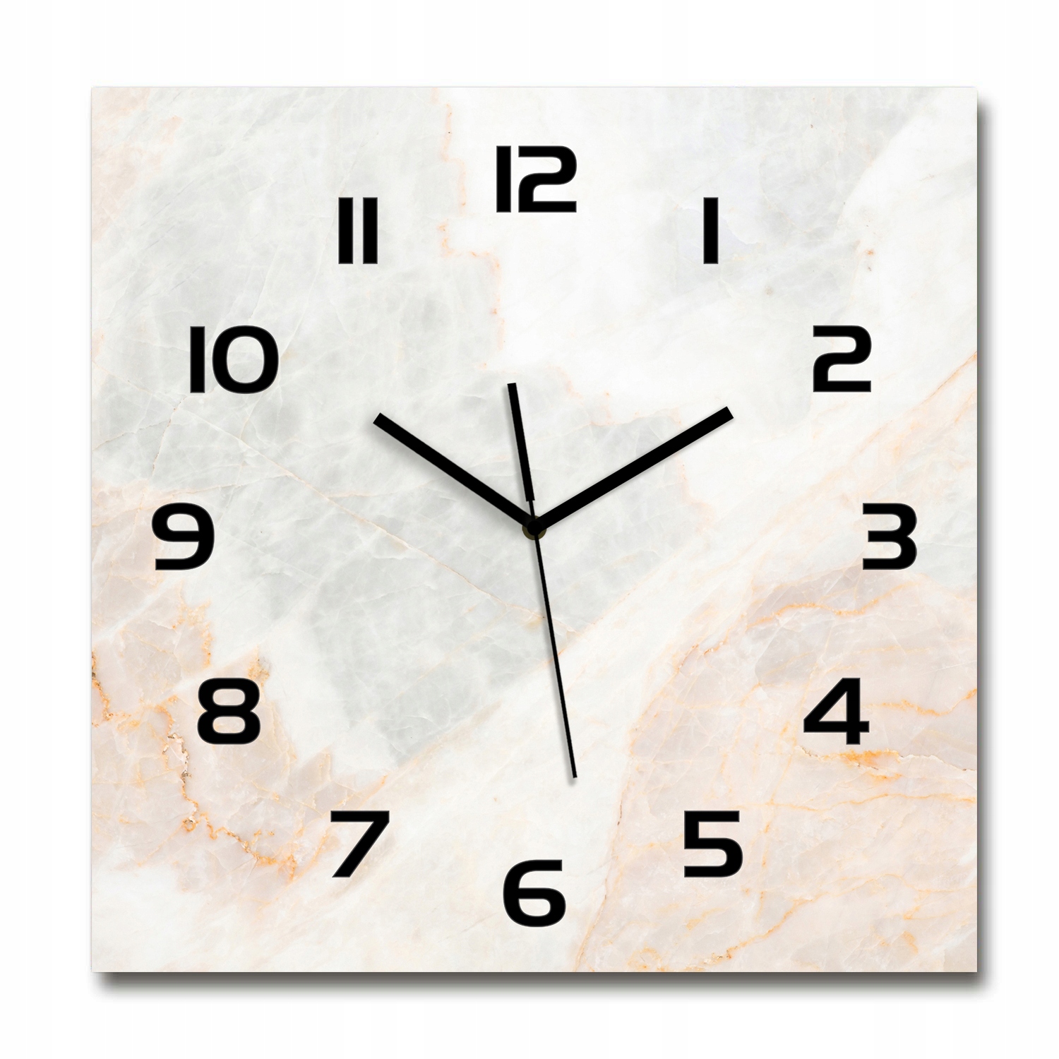 

Duży kwadratowy szklany zegar ścienny Marmur 60x60