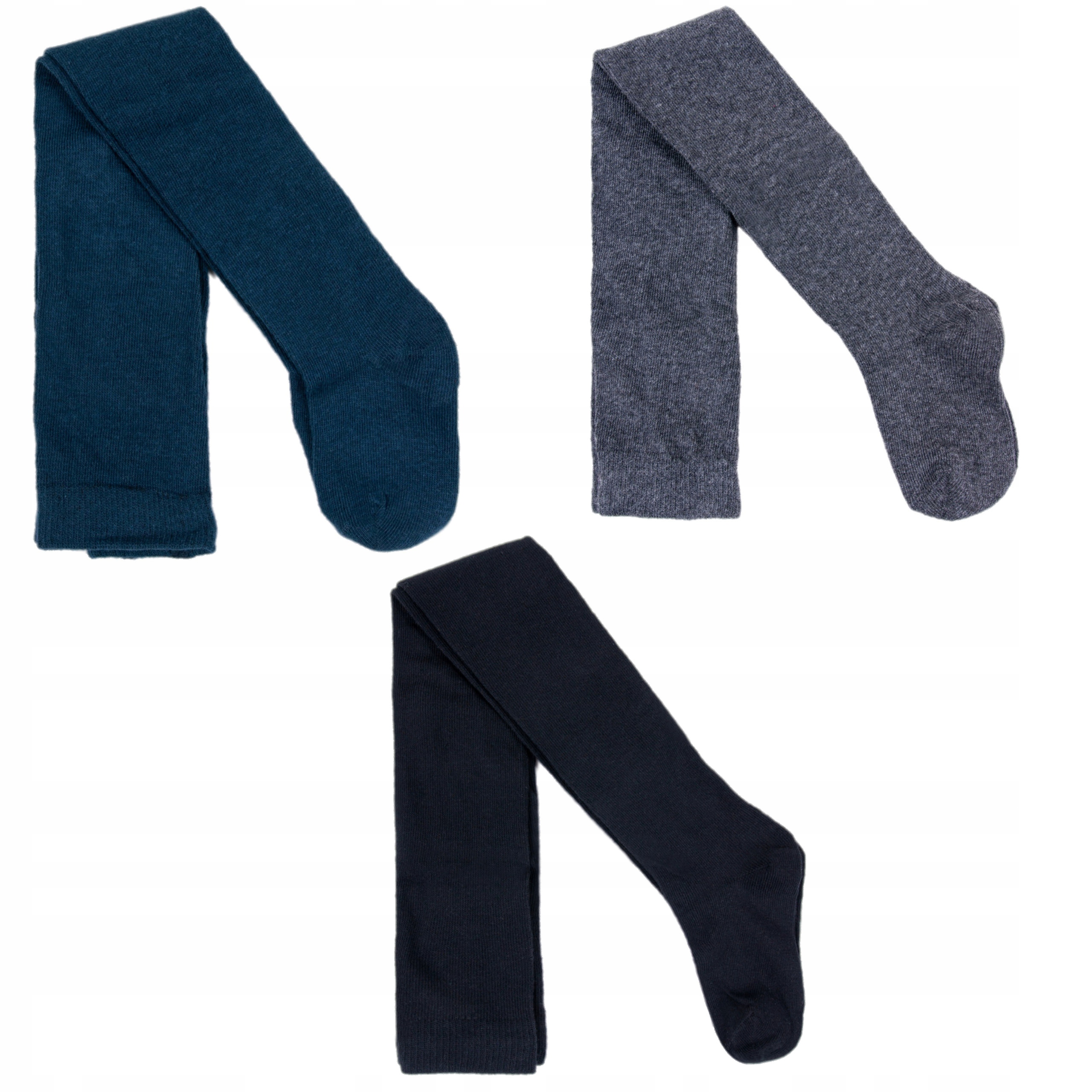 Rajstopy Bawełna 3PAK Czarne Grafit Granat 152-158