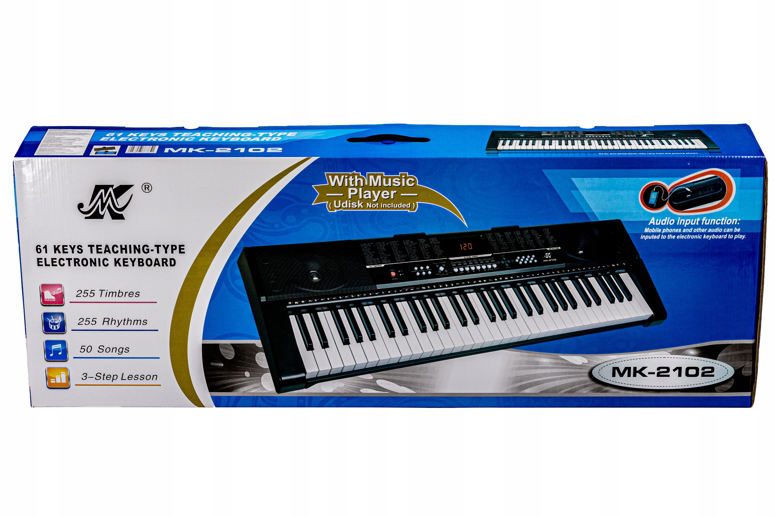 DUŻY Keyboard Organy Pianino MK-2102 MP3 USB 61 klawiszy ZESTAW Marka Meike