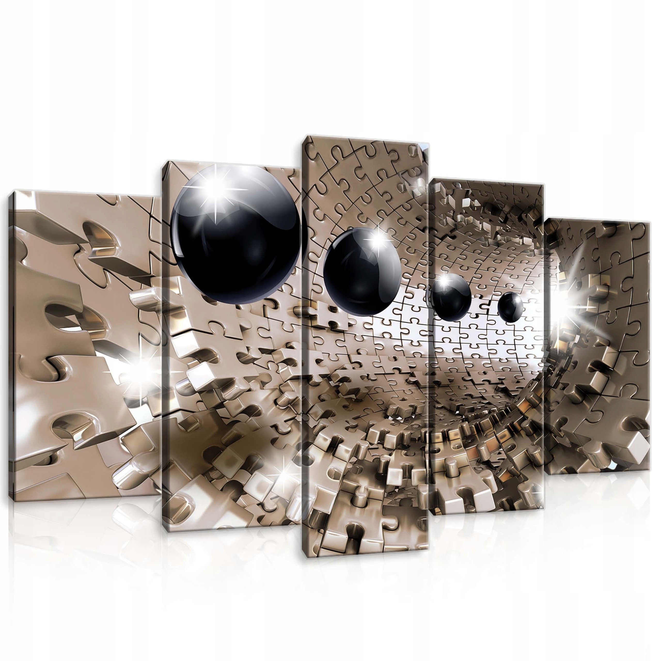 Obraz 100x60 modulární polyptych abstrakce 3D hloubka metalíza moderní