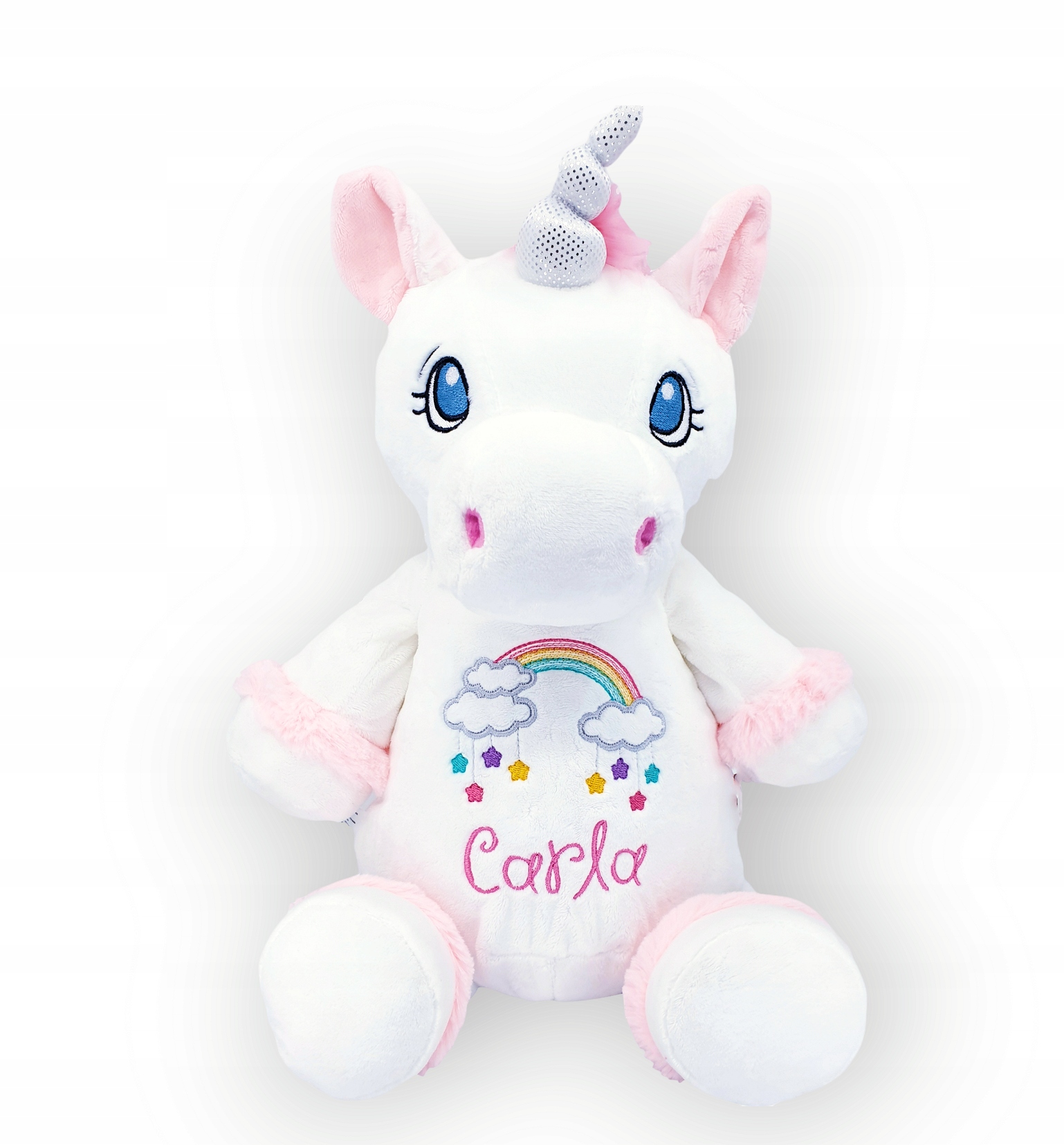 Medvídek personalizovaná metráž dárek Křest výšivka Jednorožec jménem