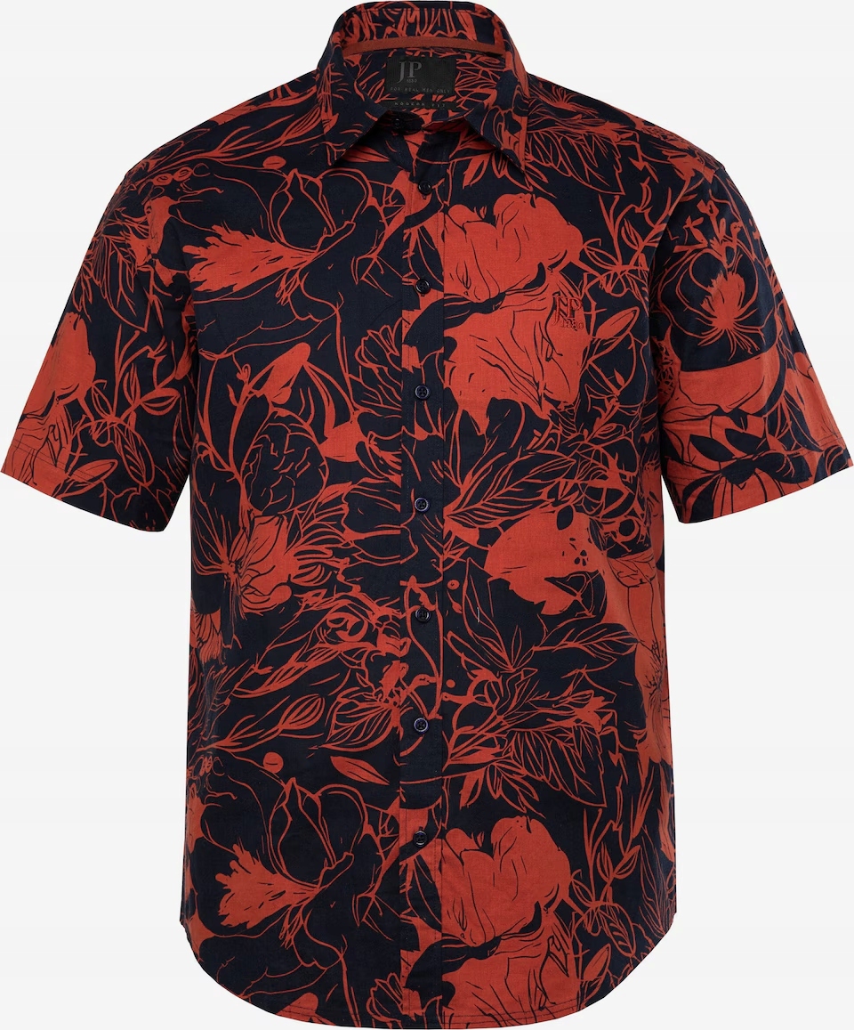 JP1880 Košile Regular Fit v rezavě hnědé barvě 6xl