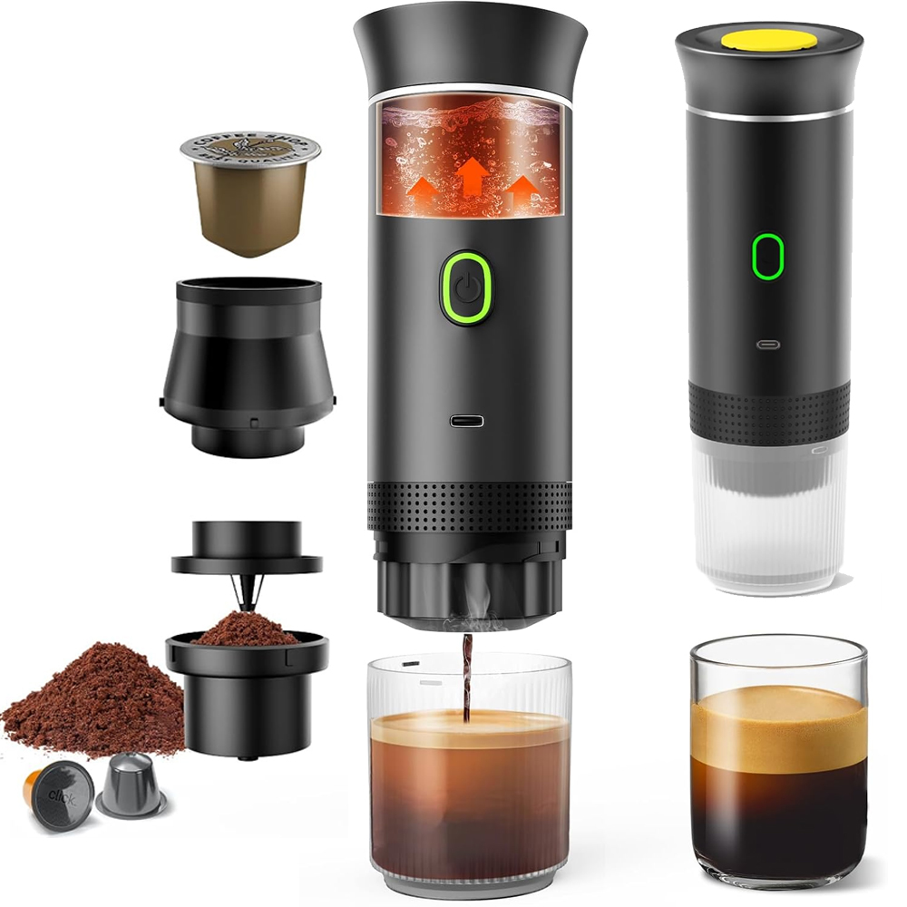 Přenosný Bezdrátový Kávovar 3V1 60 ML Na Cesty Autem