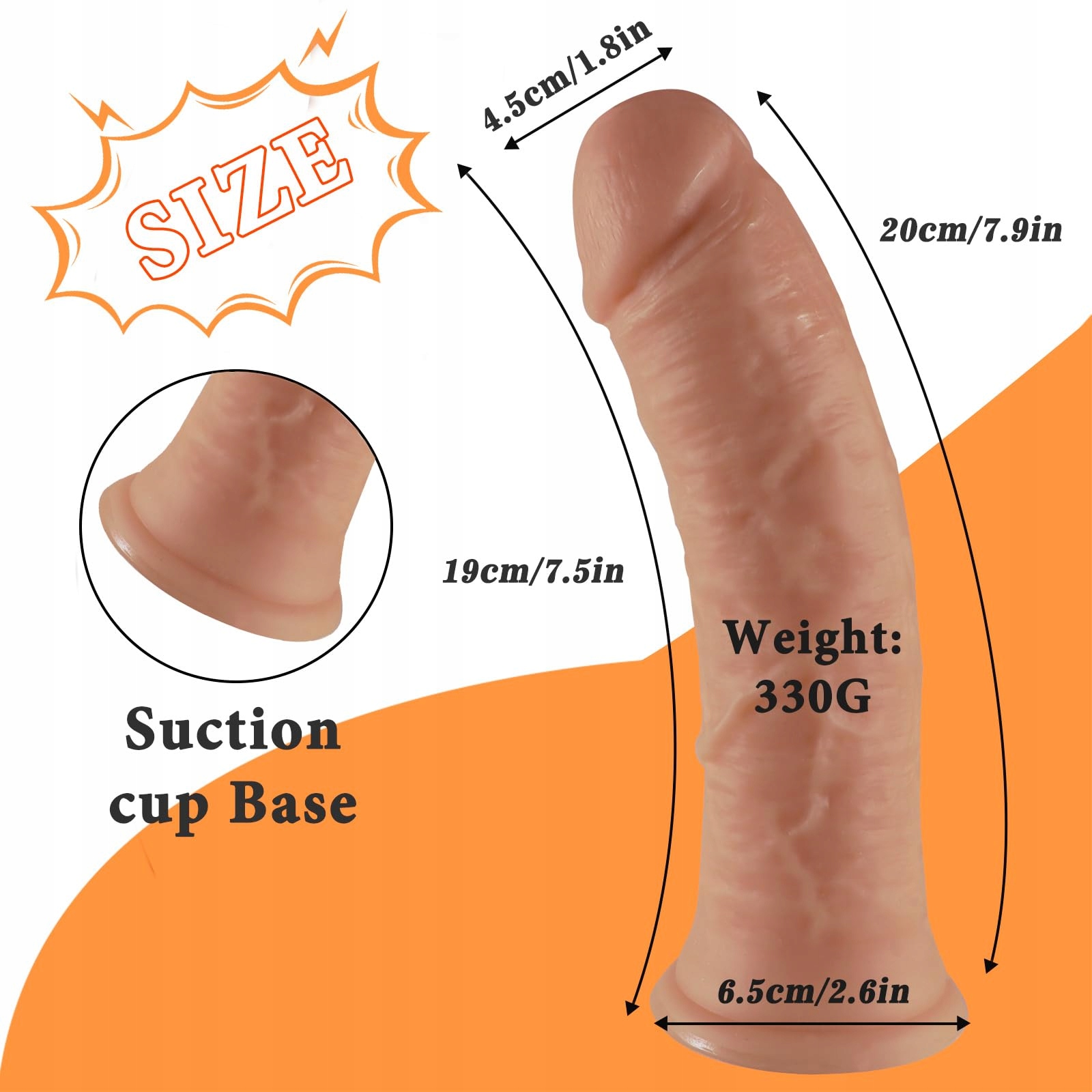 FENGFEIYAN Realistyczny Dildo 19 CM Przyssawka Dla Początkujących Erotyczny — miniatura 2