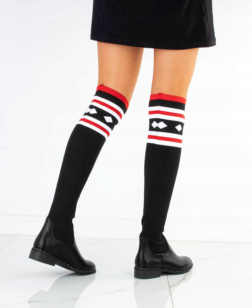 7026 CZARNE KOZAKI Z ELASTYCZNĄ CHOLEWKĄ DŁUGIE 37 Rozmiar 37