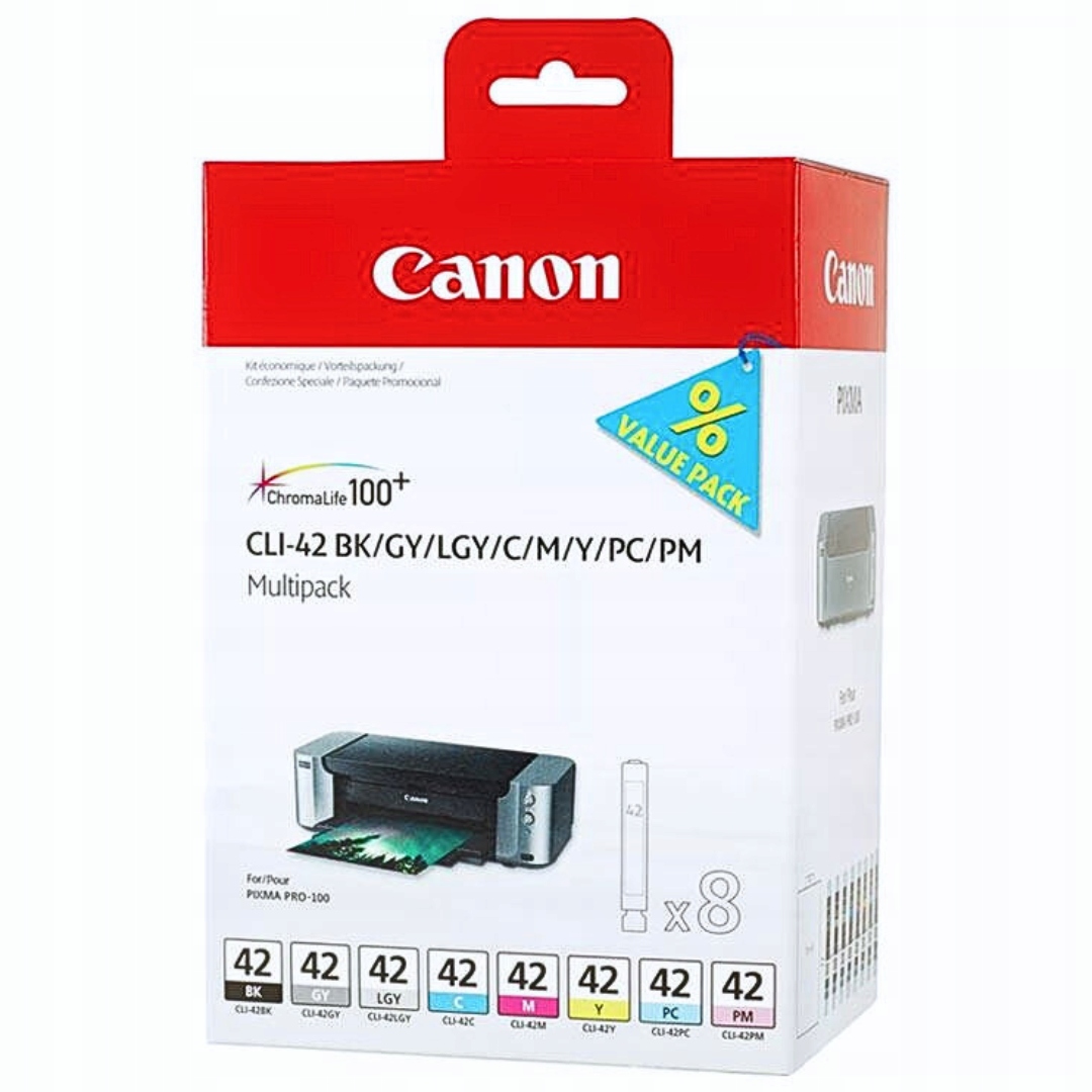 Sada atramentov Canon Ink CLI-42 6384B010 8 farieb pre Pixma Pro 100 100S