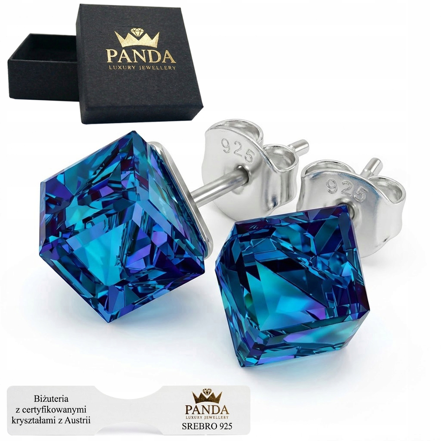 Stříbrné Náušnice Štyfty s křišťálem 925 Dárek pro dceru Den dětí