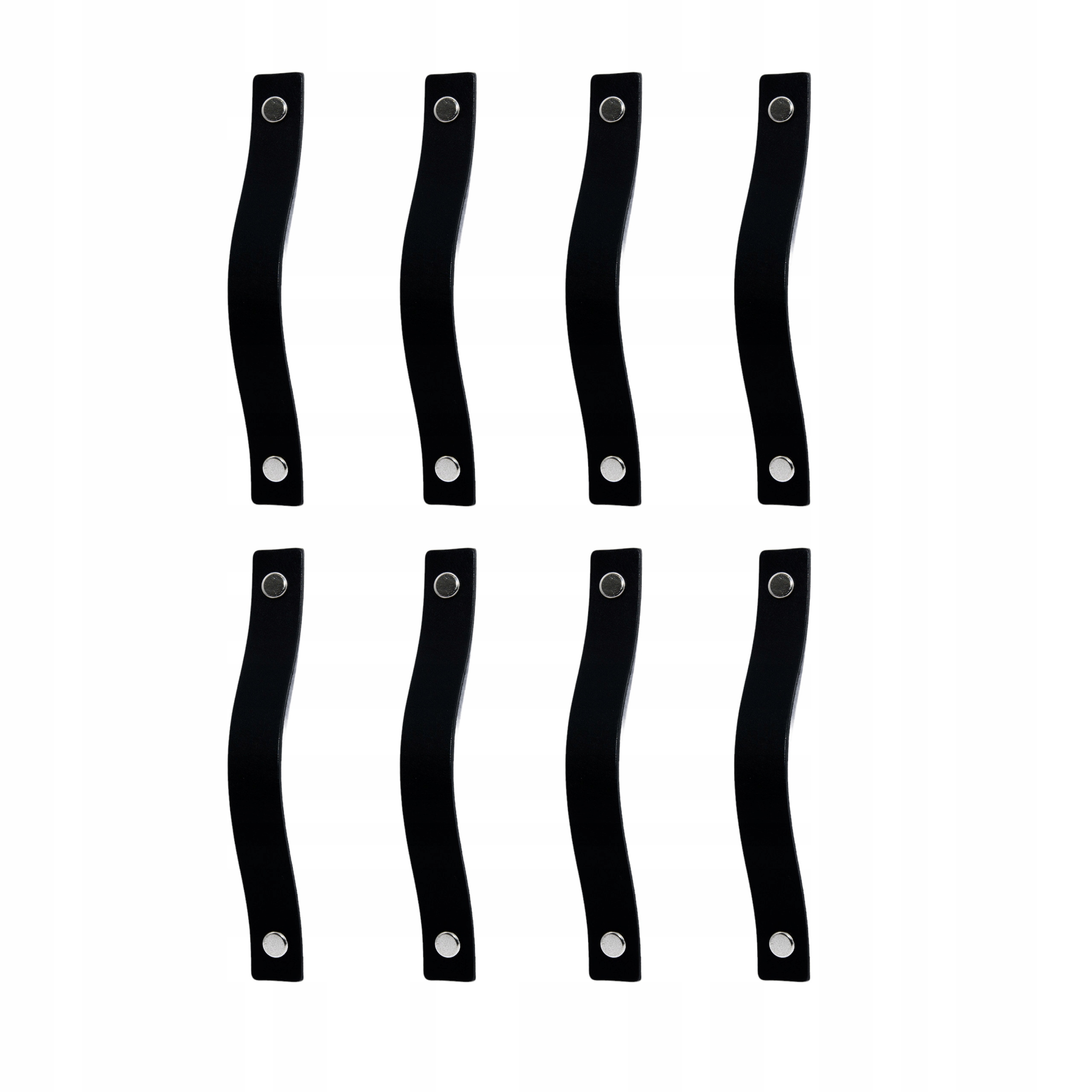 Set 8 x kožený nábytková úchytka Coloriso Černý 96 mm Šrouby