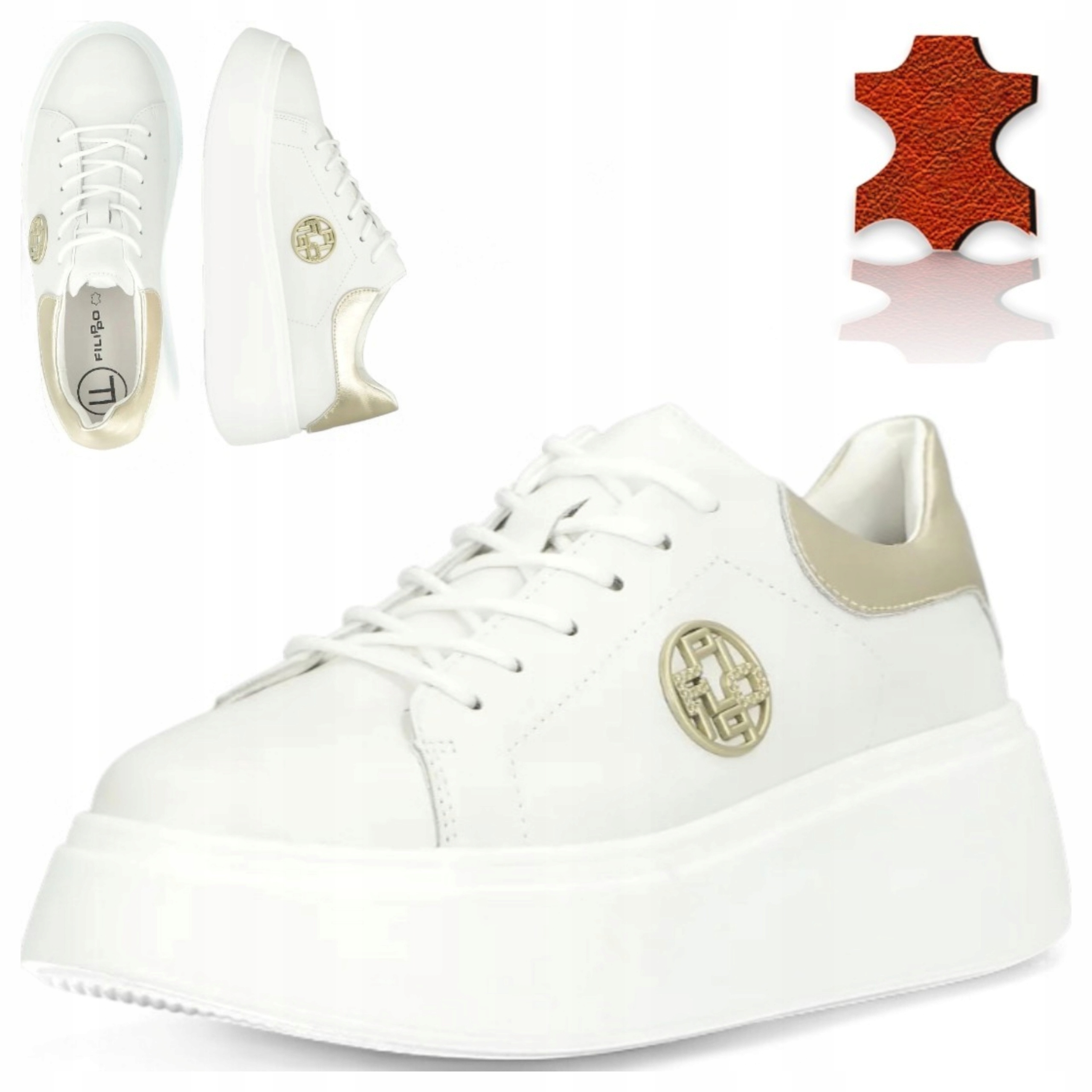 Filippo 40 Dámské tenisky z přírodní kůže se zavazováním, pohodlná silná podrážka