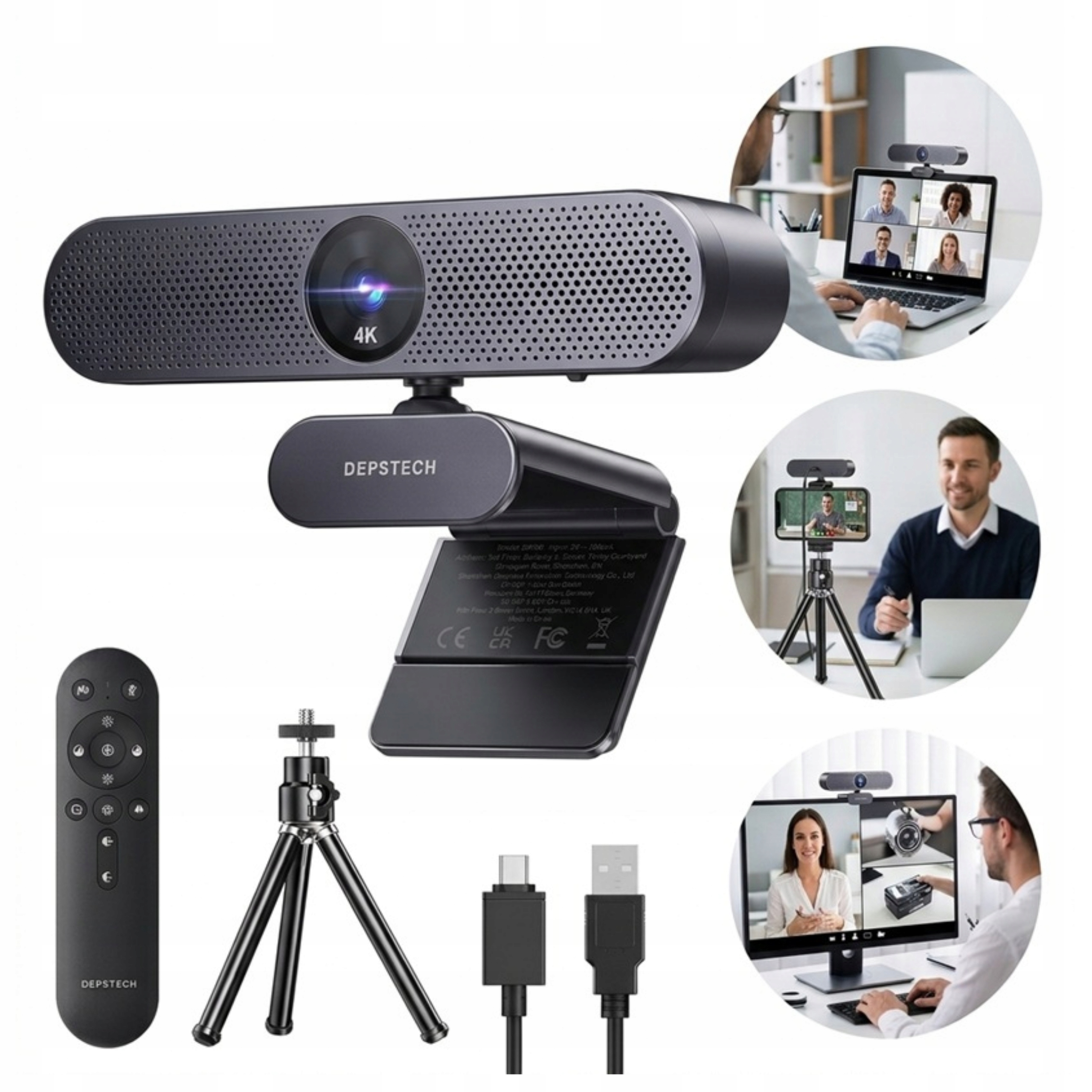 Kamera Internetowa 4K Depstech DW50 Pro Pilot Zoom Autofokus Statyw