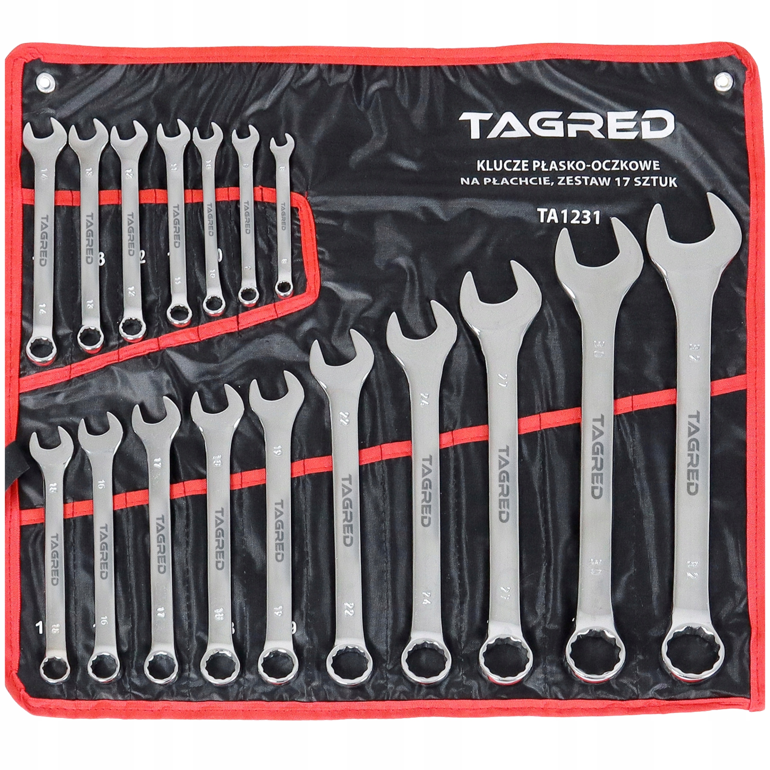 Klucze Płasko-oczkowe 8-32 Na Płachcie Zestaw 17 Sztuk