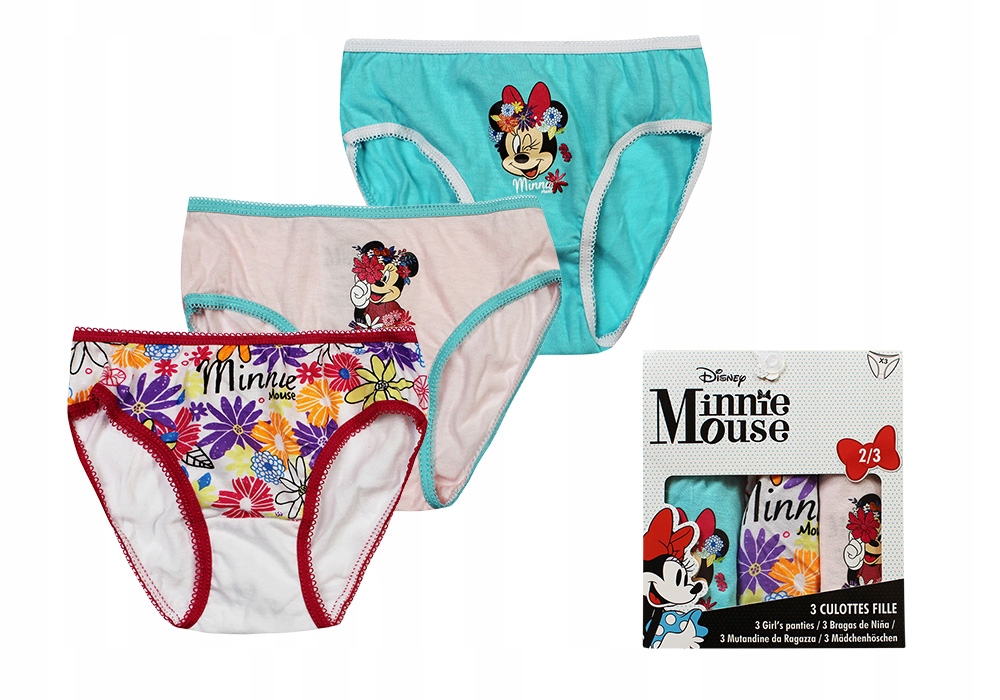 

Myszka Minnie Majtki Dla Dziecka Figi 3PAK 2/3LATA